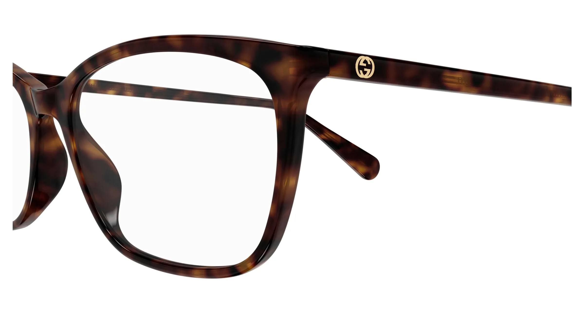 Gucci GG1930O 002 Montature da vista Acetato Havana Trasparente Squadrata - immagine 3