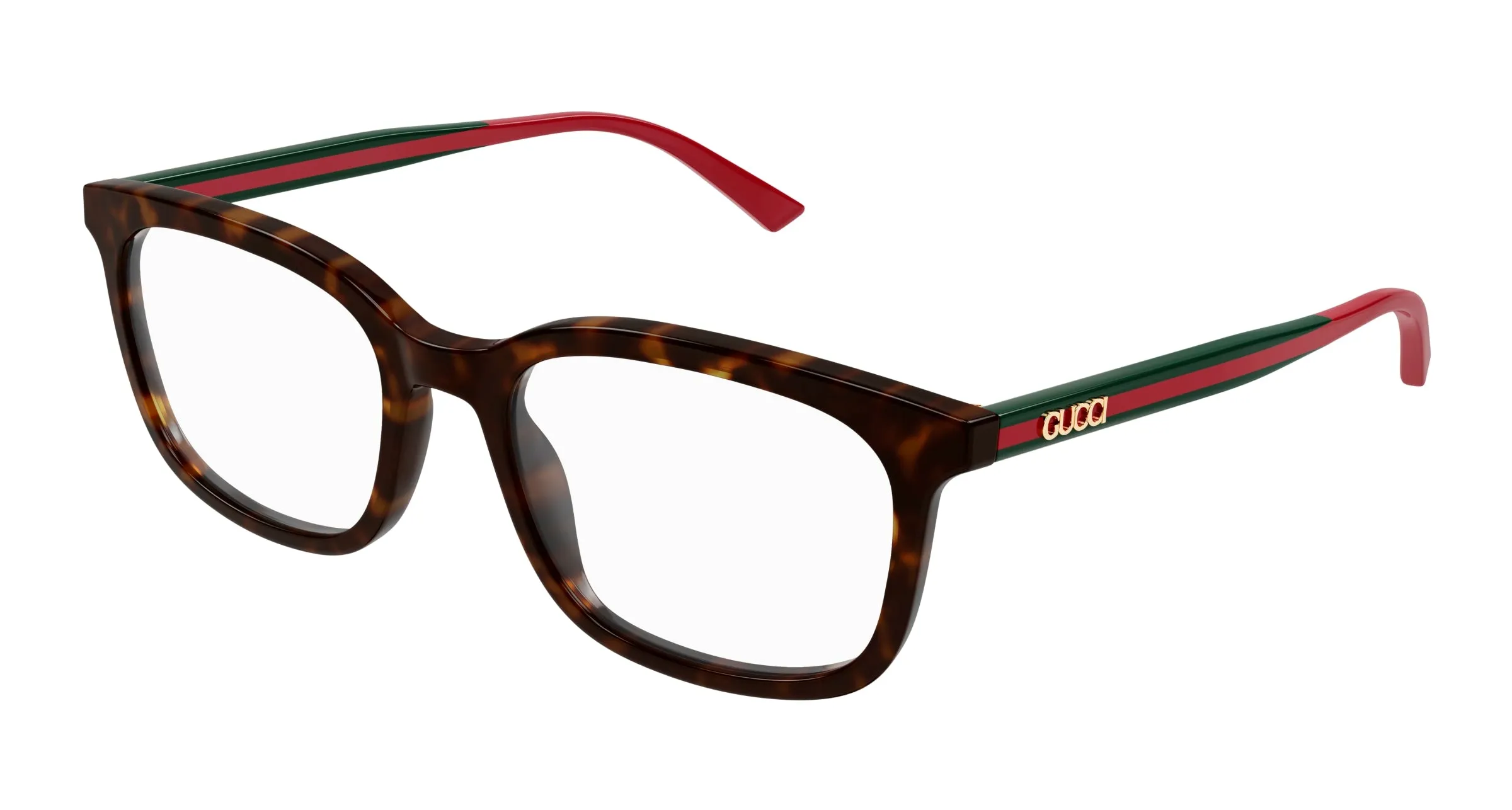 Gucci GG1928O 002 Montature da vista Acetato Havana Trasparente Squadrata - immagine 1