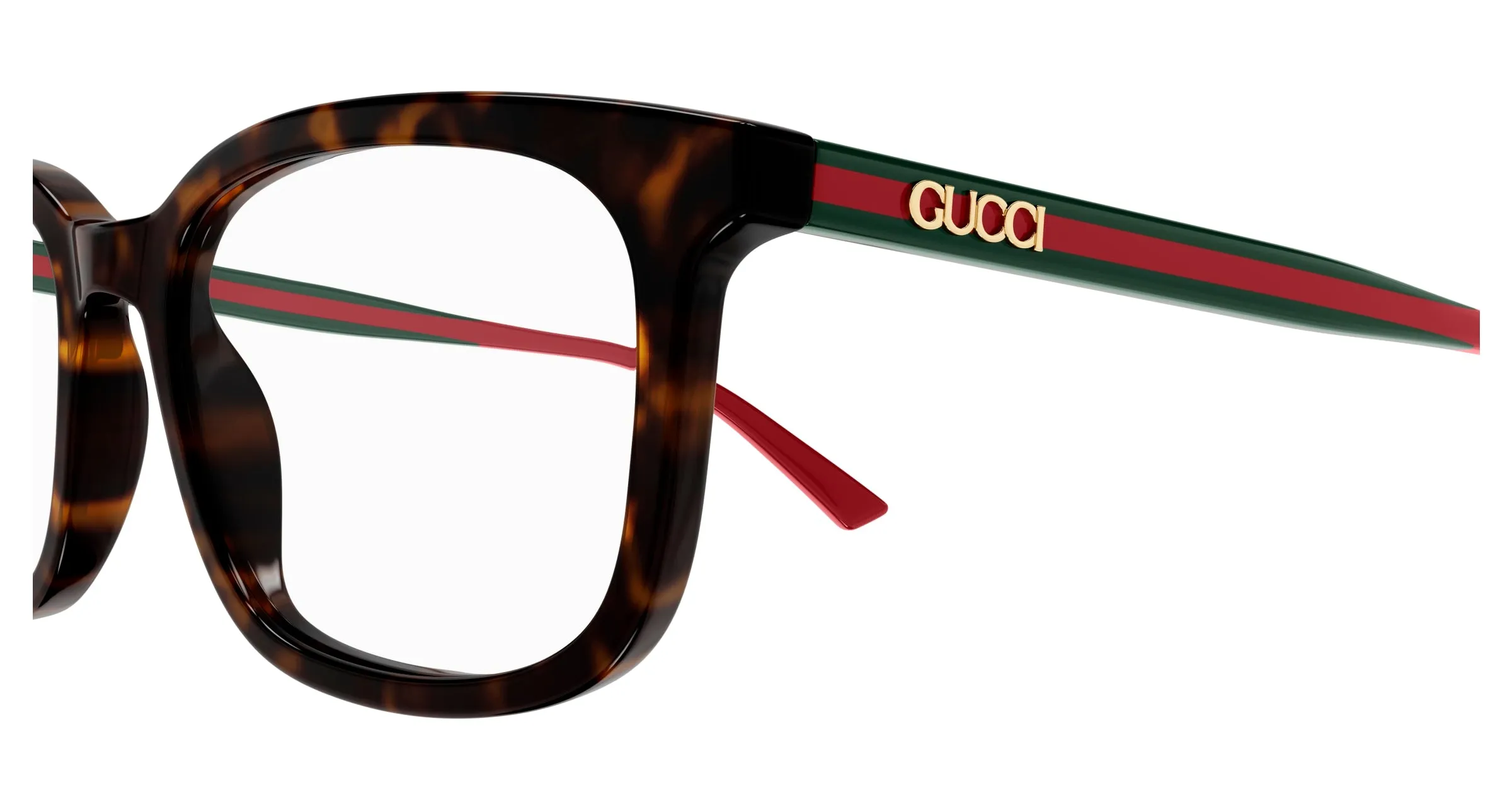 Gucci GG1928O 002 Montature da vista Acetato Havana Trasparente Squadrata - immagine 3