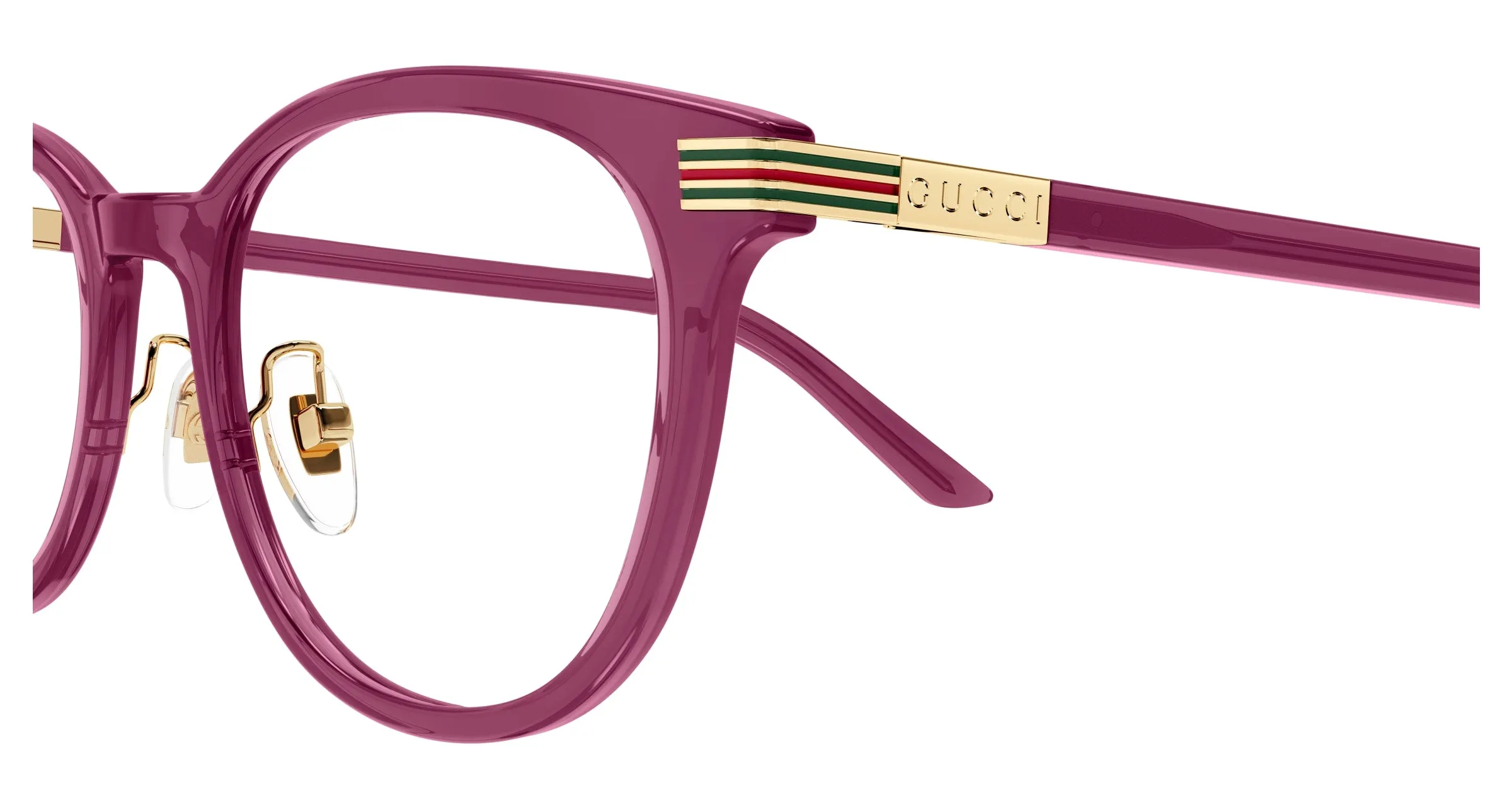 Gucci GG1905OJ 003 Montature da vista Acetato Bordeaux Trasparente Rotonda - immagine 3
