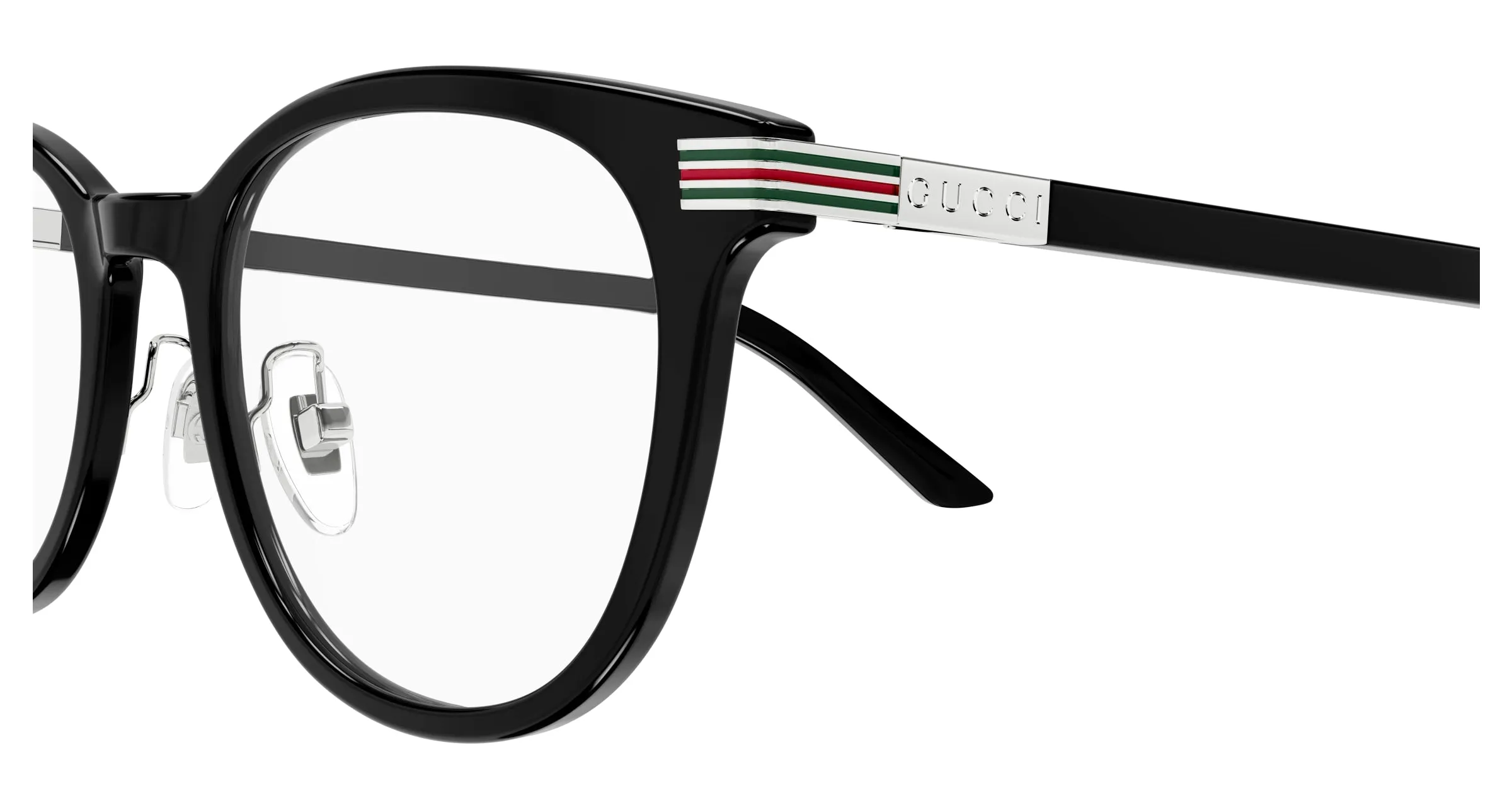 Gucci GG1905OJ 001 Montature da vista Acetato Nero Trasparente Rotonda - immagine 3