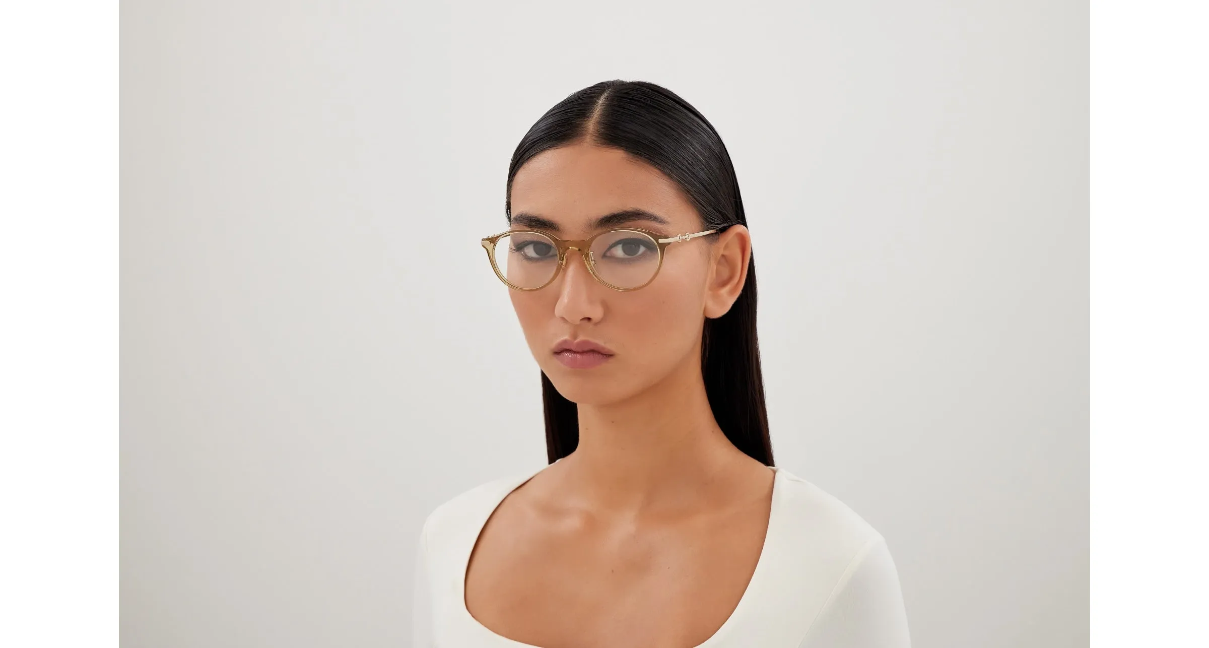 Gucci GG1904OJ 003 Montature da vista Acetato Giallo Trasparente Rotonda - immagine 4