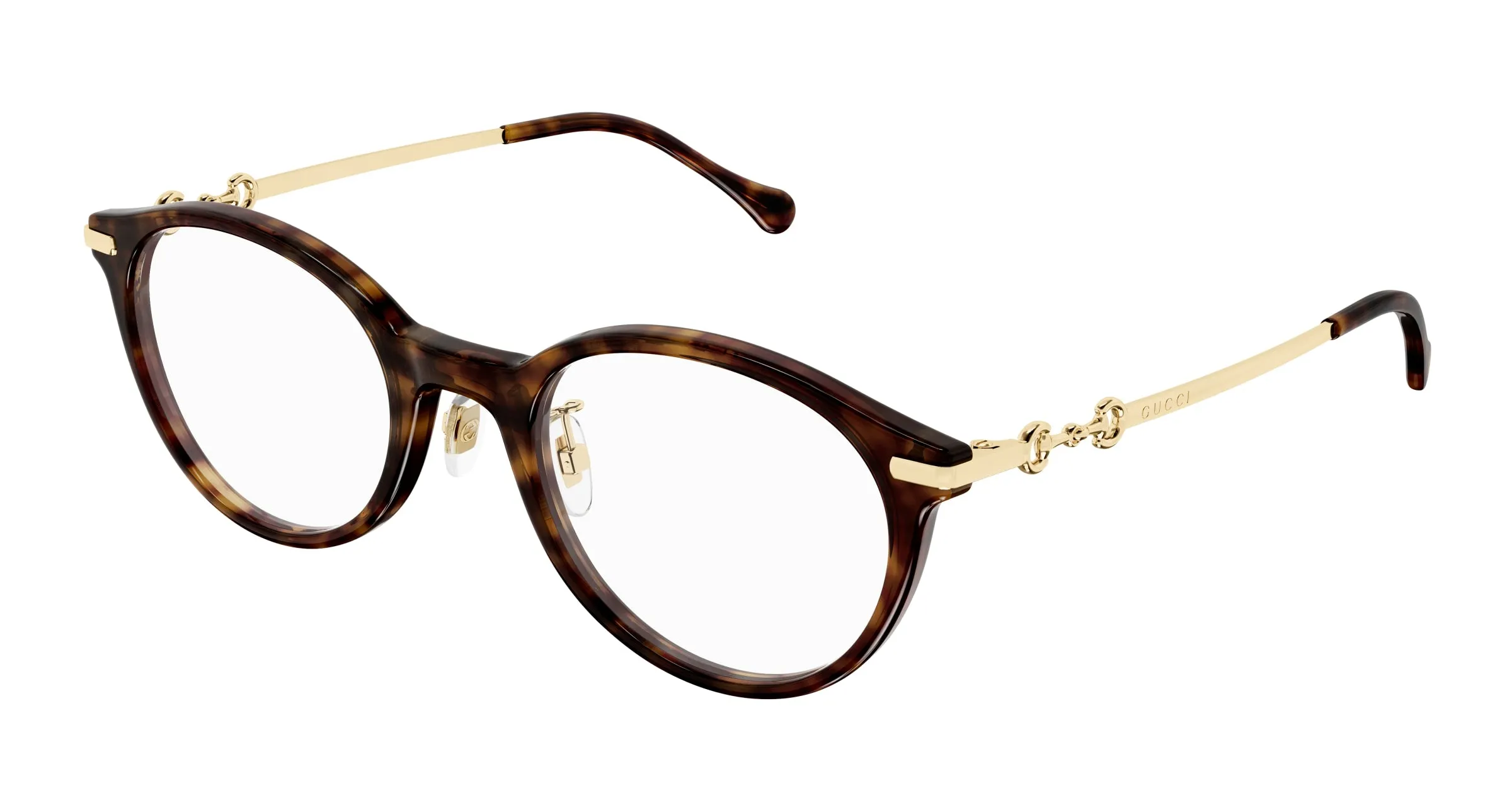 Gucci GG1904OJ 002 Montature da vista Acetato Havana Trasparente Rotonda - immagine 1