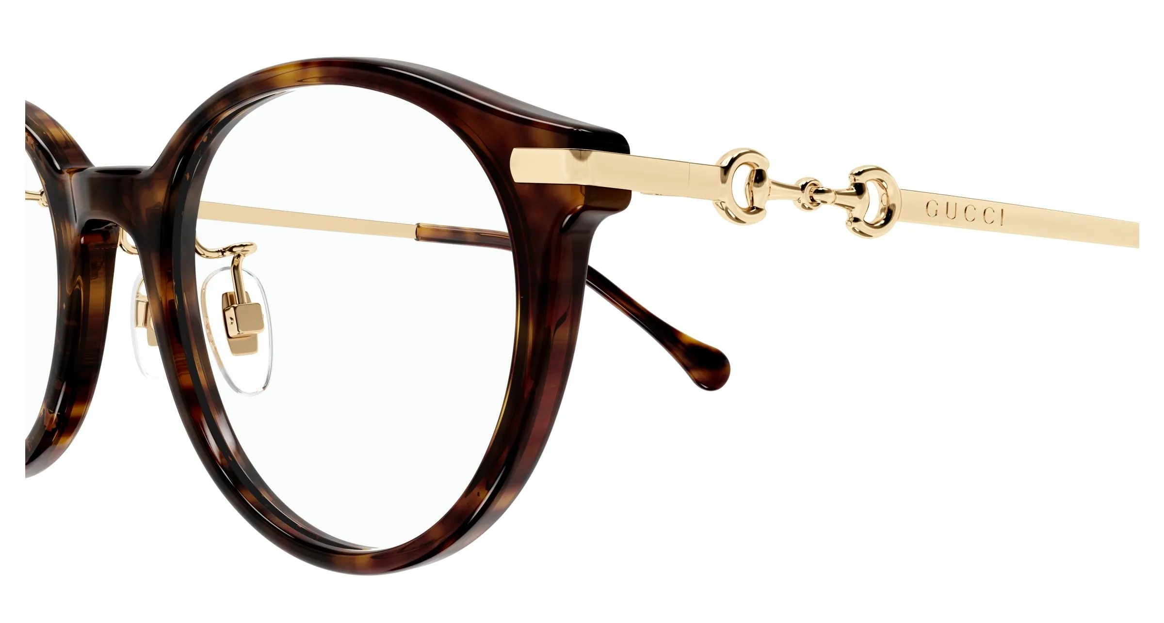Gucci GG1904OJ 002 Montature da vista Acetato Havana Trasparente Rotonda - immagine 3