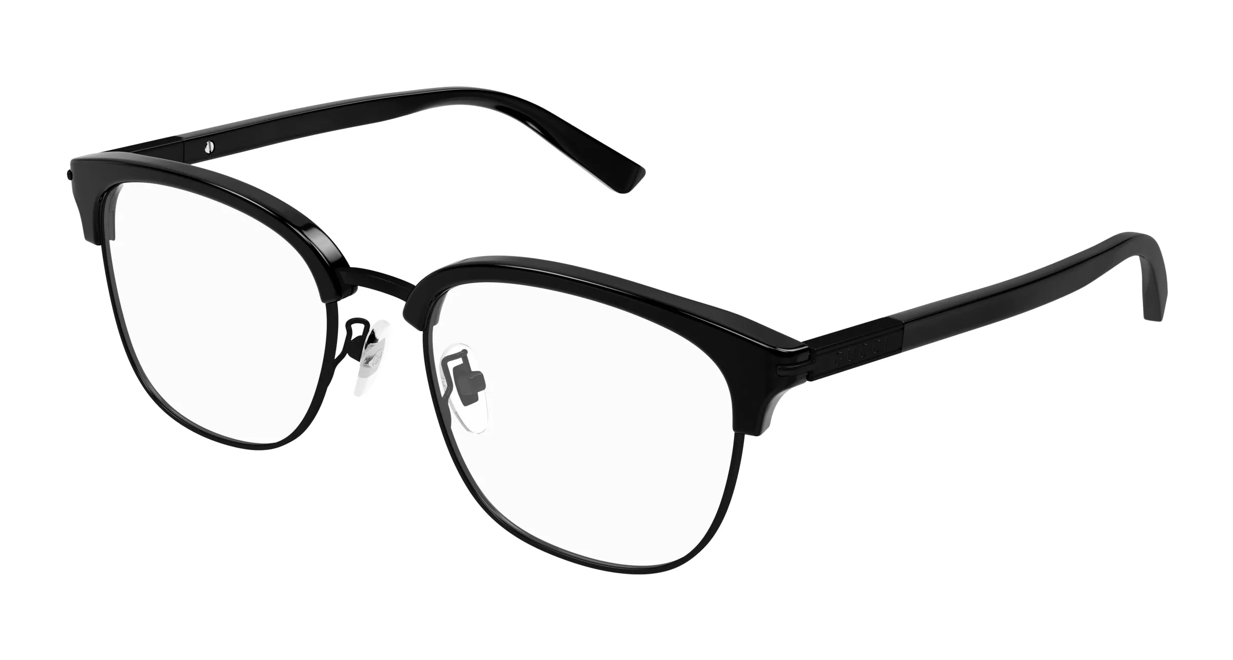 Gucci GG1901OA 003 Montature da vista Acetato Nero Trasparente Rotonda - immagine 1