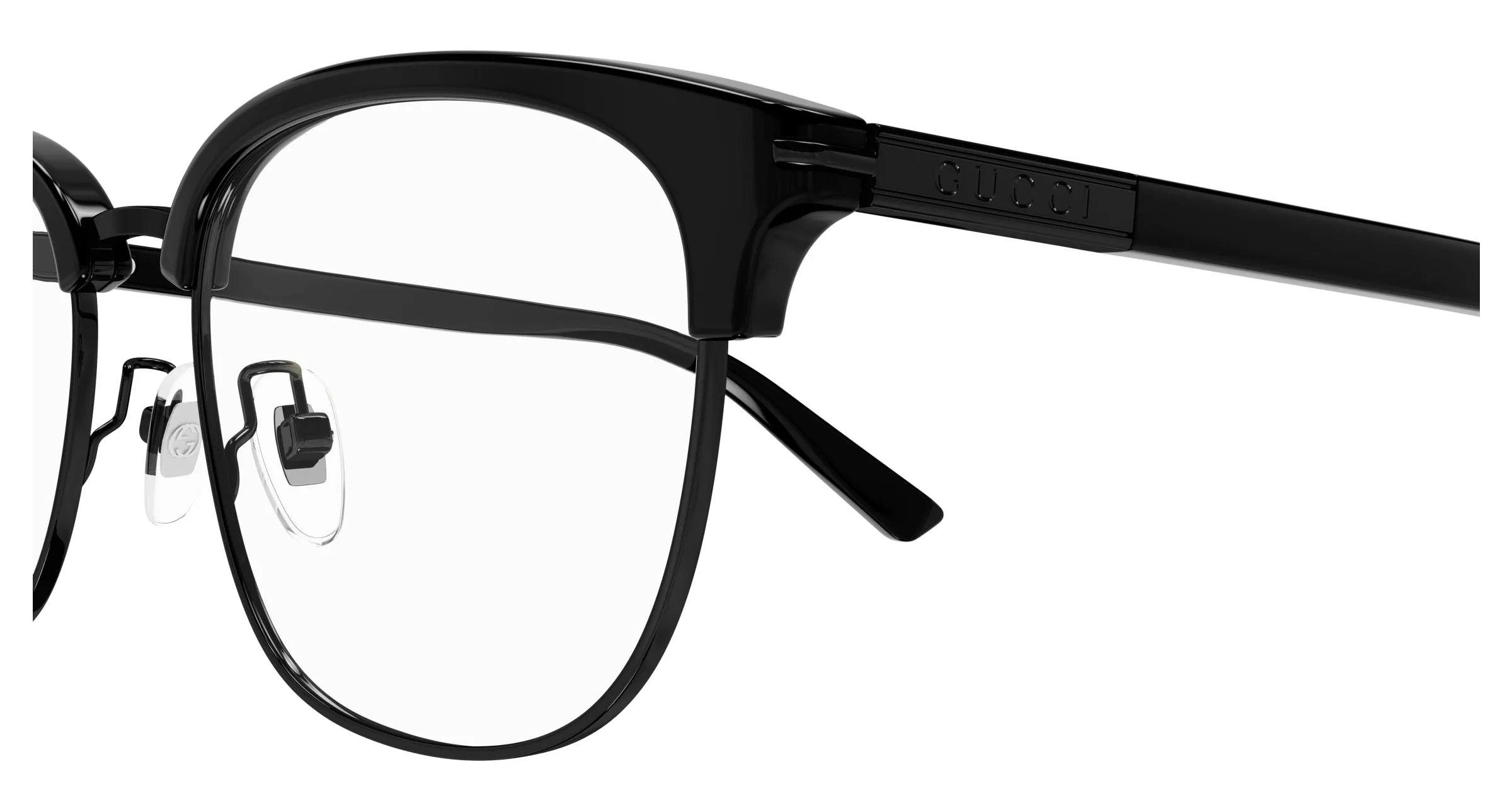 Gucci GG1901OA 003 Montature da vista Acetato Nero Trasparente Rotonda - immagine 3