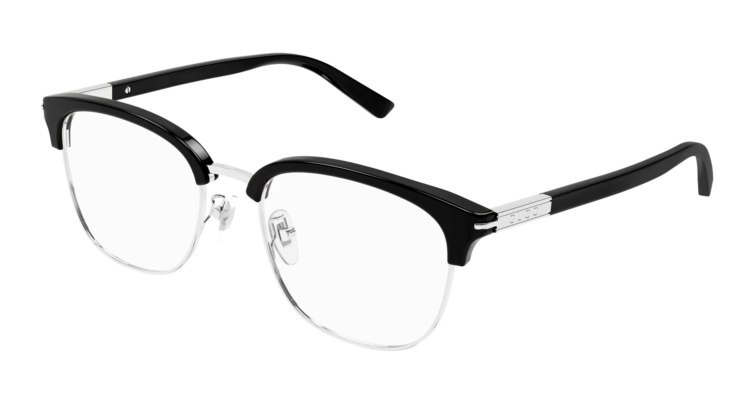 Gucci GG1901OA 002 Montature da vista Acetato Nero Trasparente Rotonda - immagine 1