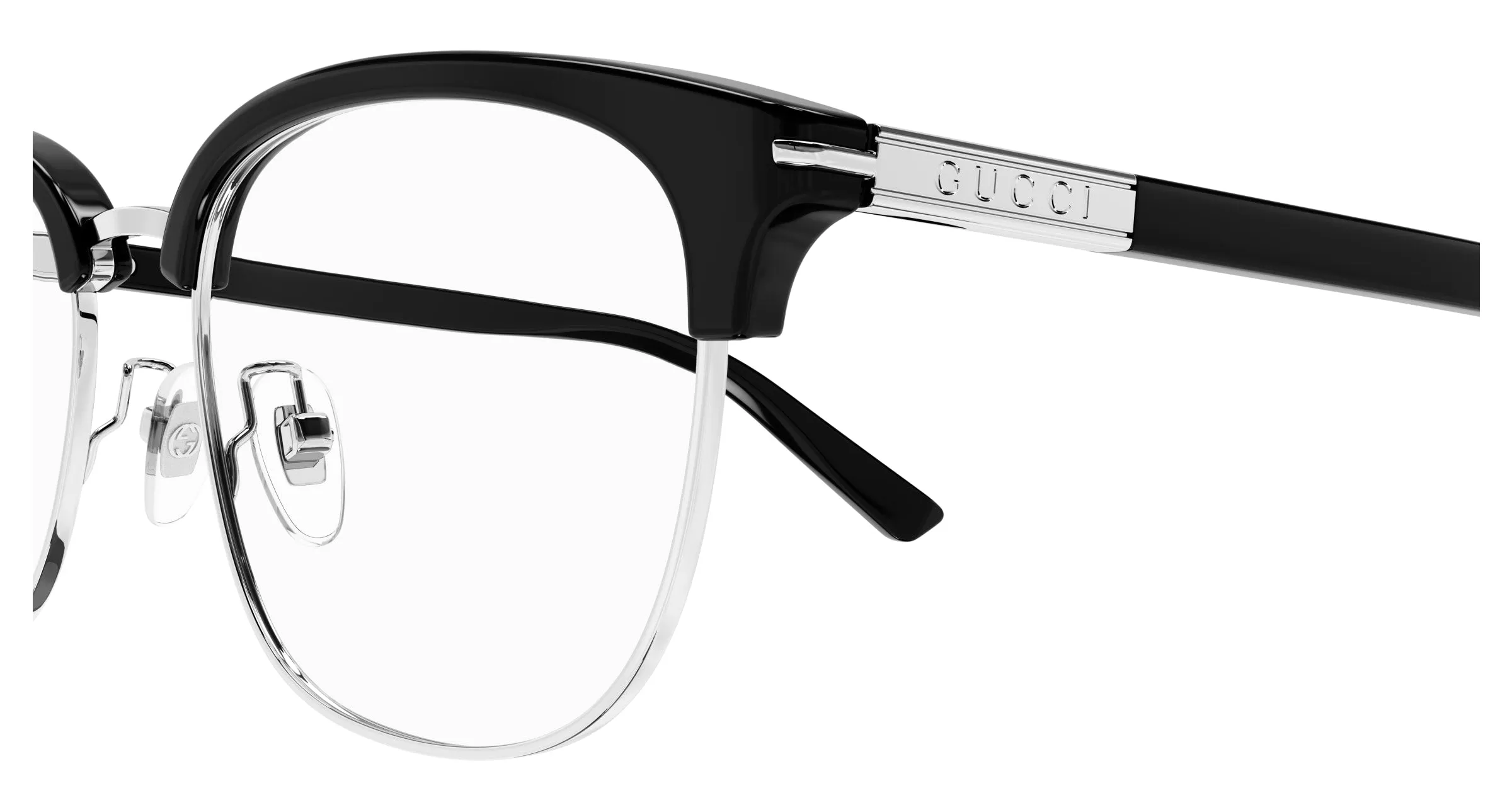 Gucci GG1901OA 002 Montature da vista Acetato Nero Trasparente Rotonda - immagine 3