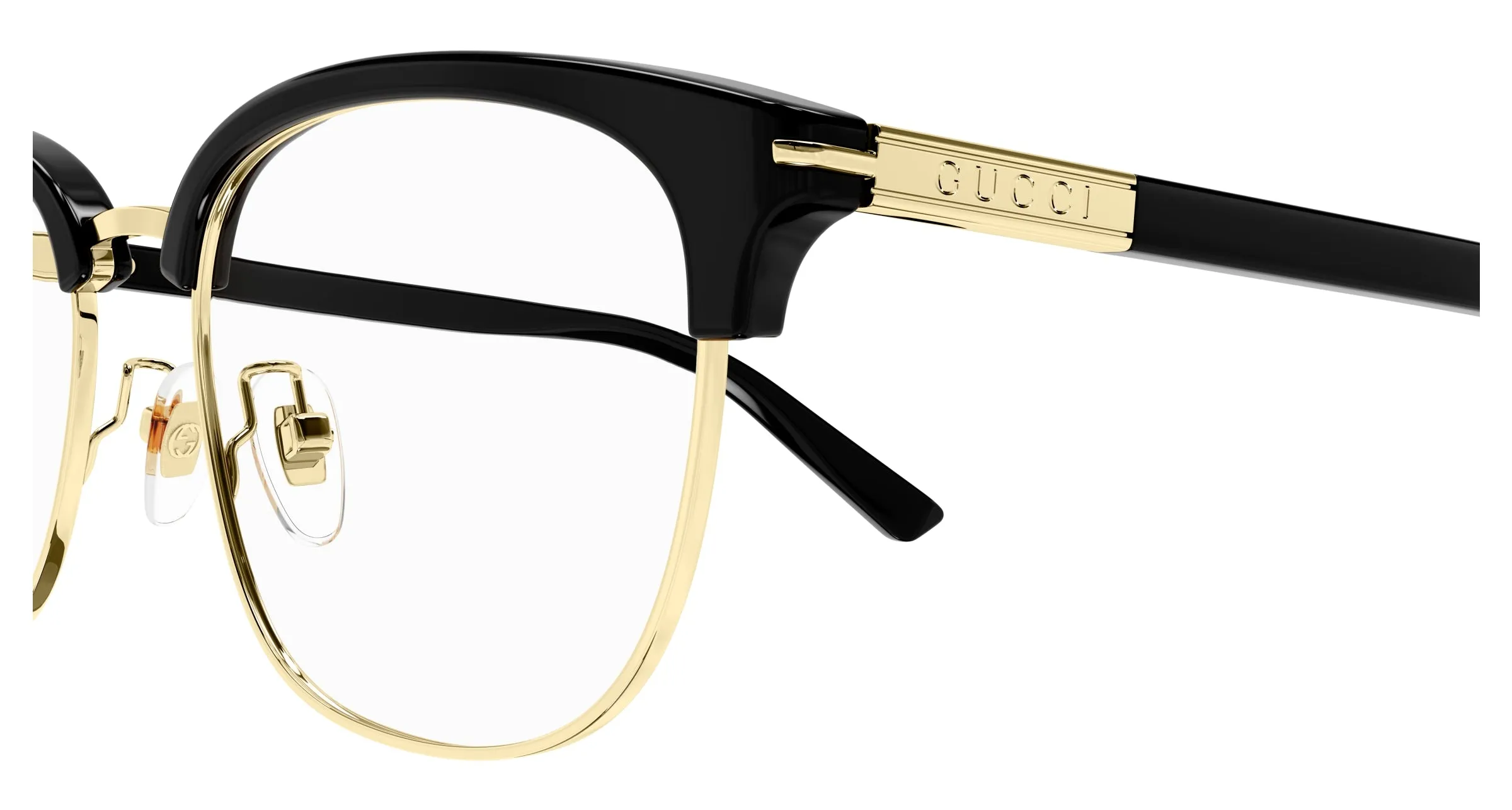 Gucci GG1901OA 001 Montature da vista Acetato Nero Trasparente Rotonda - immagine 3