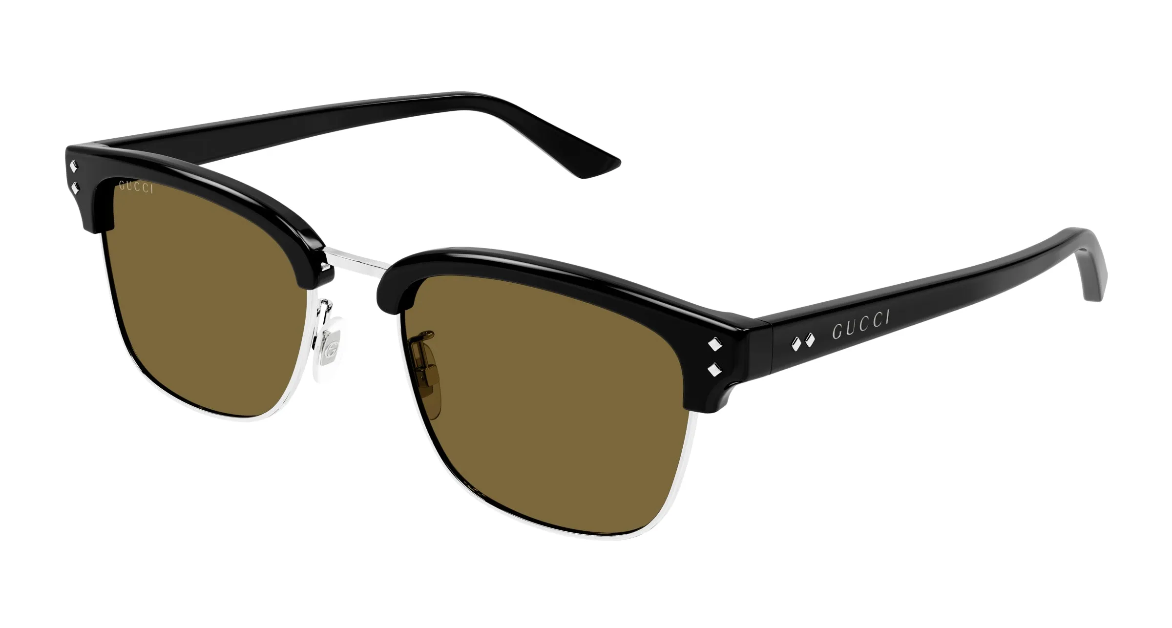 Gucci GG1897SK 003 Occhiali da sole Acetato Nero Marrone Squadrata - immagine 1