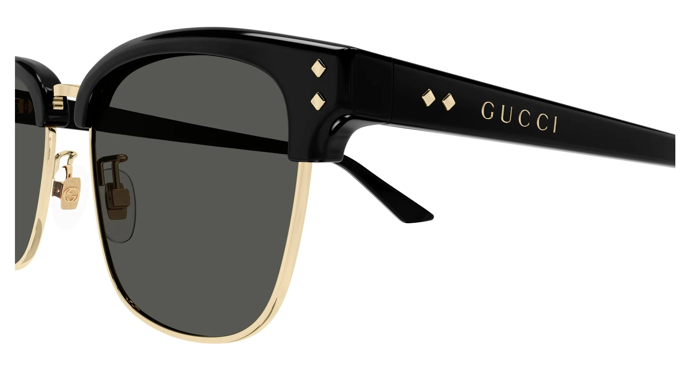Gucci GG1897SK 001 Occhiali da sole Acetato Nero Grigio Squadrata - immagine 3