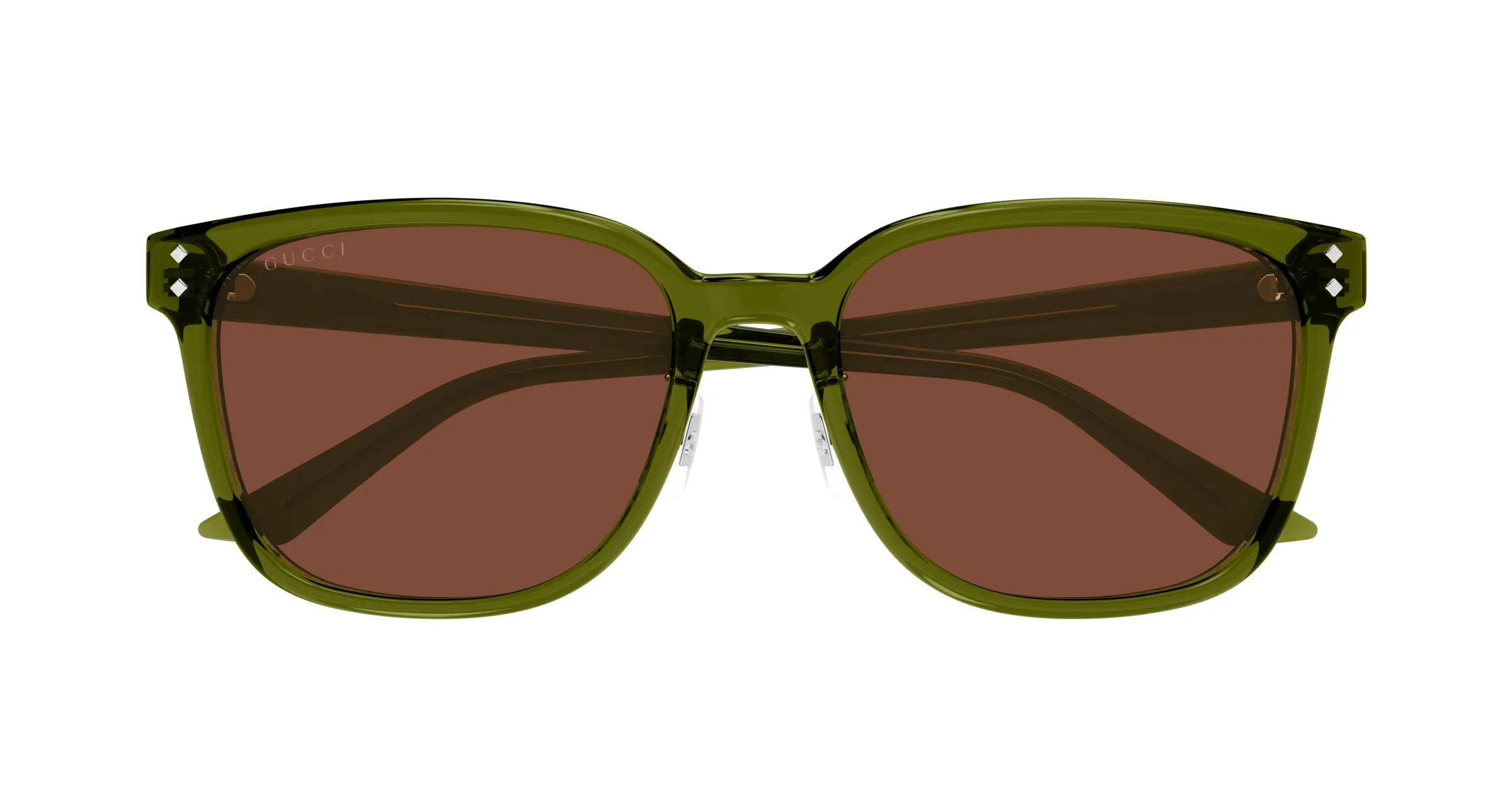Gucci GG1896SK 004 Occhiali da sole Acetato Verde Marrone Squadrata - immagine 2