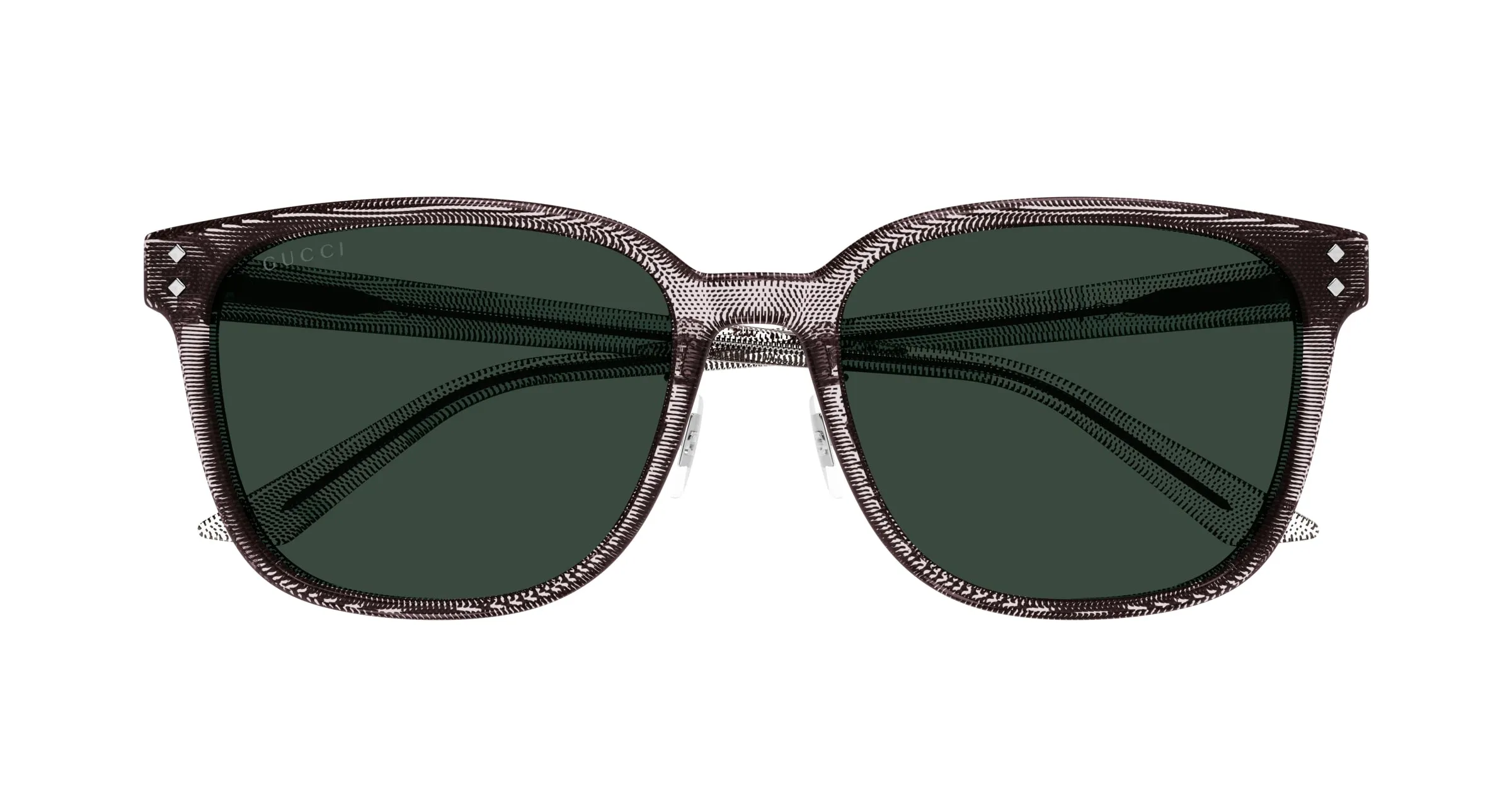 Gucci GG1896SK 003 Occhiali da sole Acetato Marrone Verde Squadrata - immagine 2
