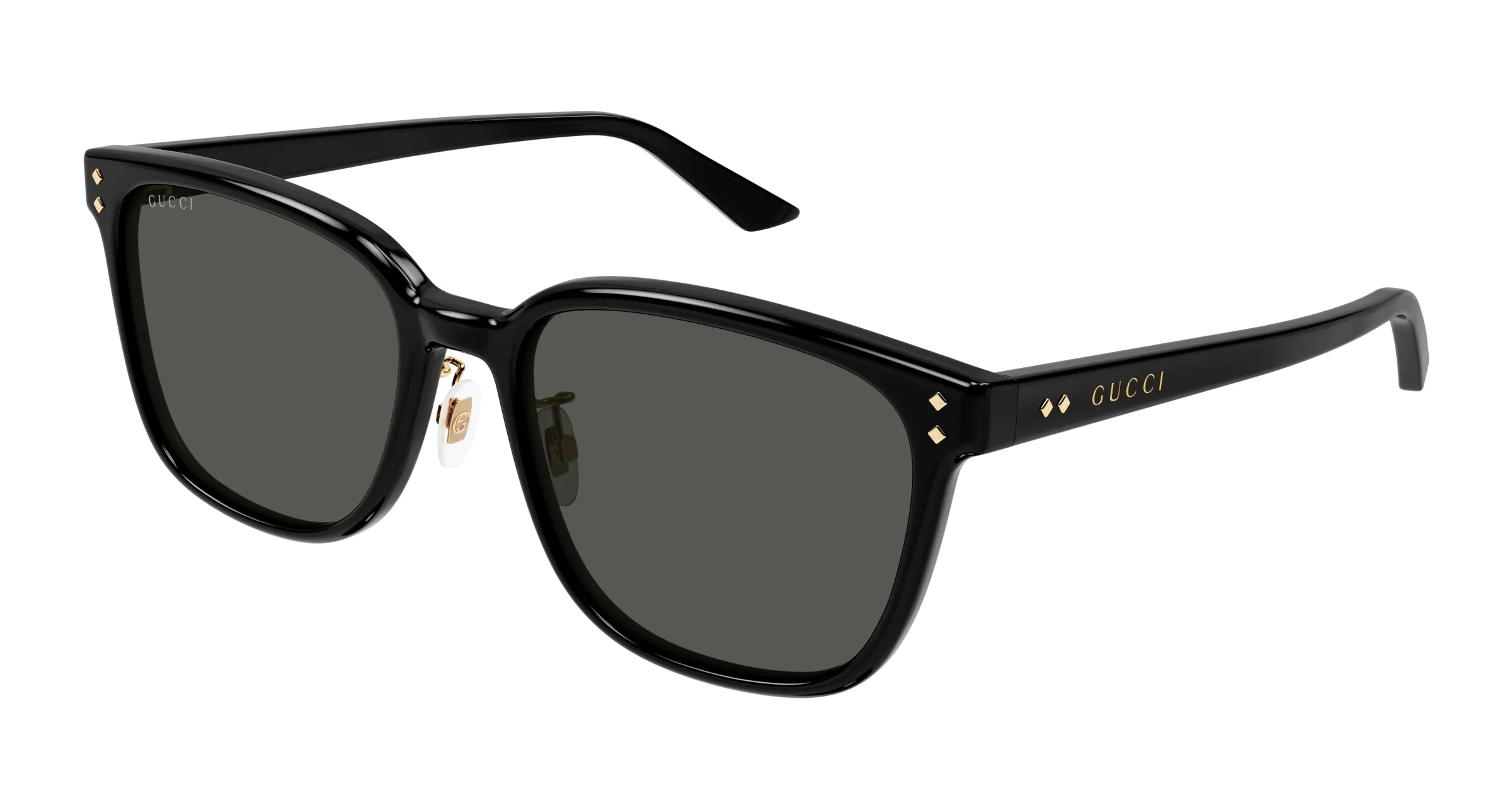 Gucci GG1896SK 001 Occhiali da sole Acetato Nero Grigio Squadrata - immagine 1