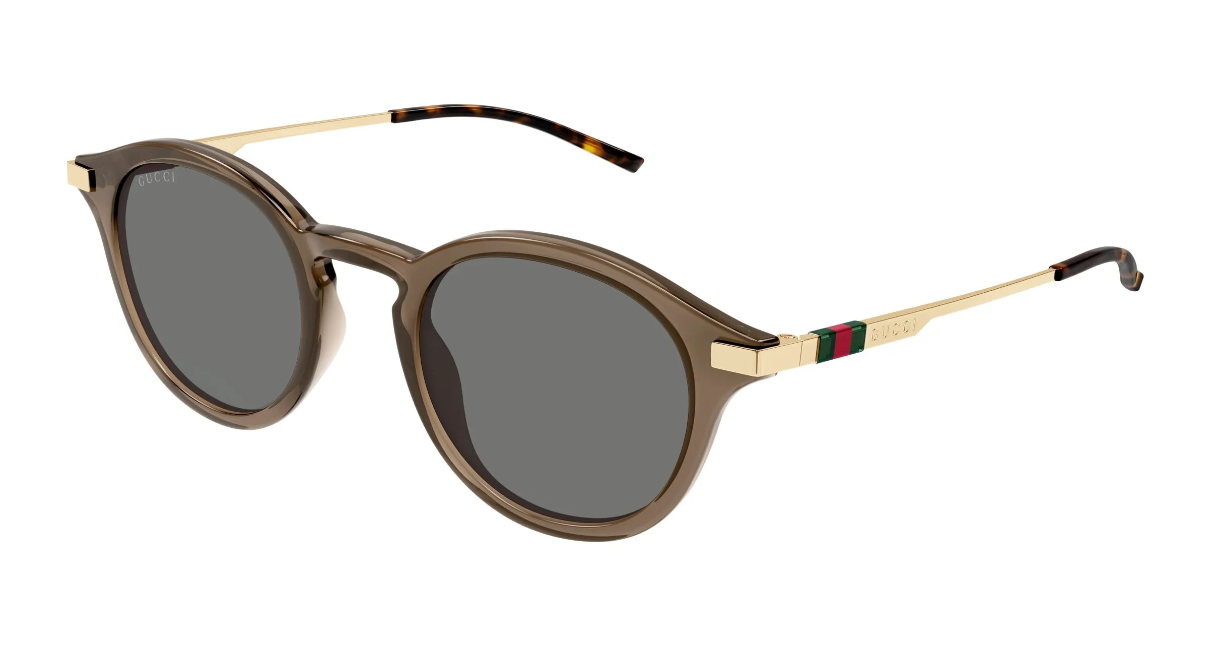Gucci GG1890SA 004 Occhiali da sole Acetato Marrone Grigio Rotonda - immagine 1
