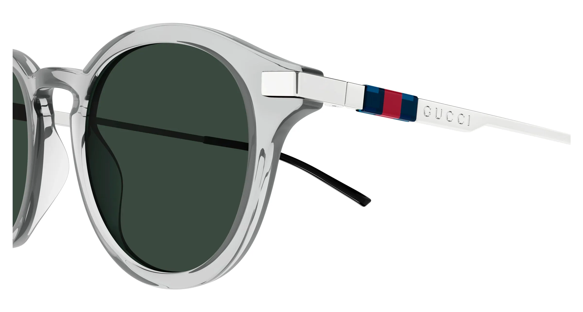 Gucci GG1890SA 003 Occhiali da sole Acetato Grigio Verde Rotonda - immagine 3