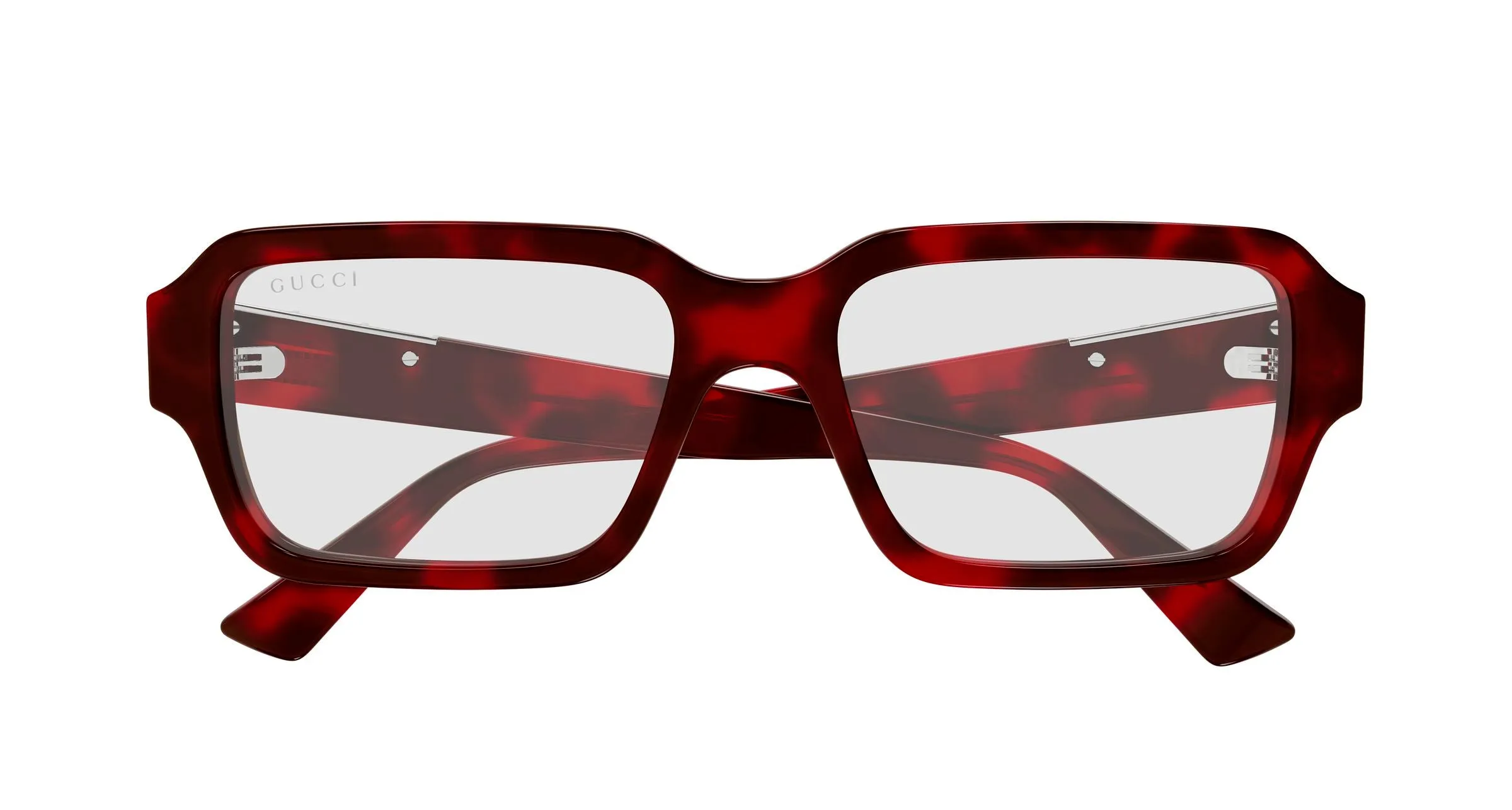 Gucci GG1887S 005 Occhiali da sole Acetato Havana Trasparente Squadrata - immagine 2