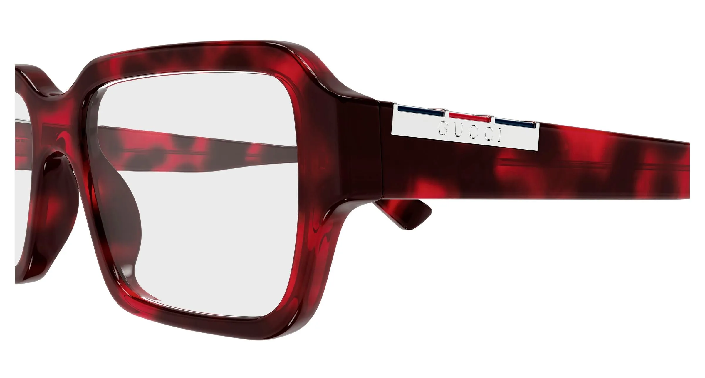 Gucci GG1887S 005 Occhiali da sole Acetato Havana Trasparente Squadrata - immagine 3