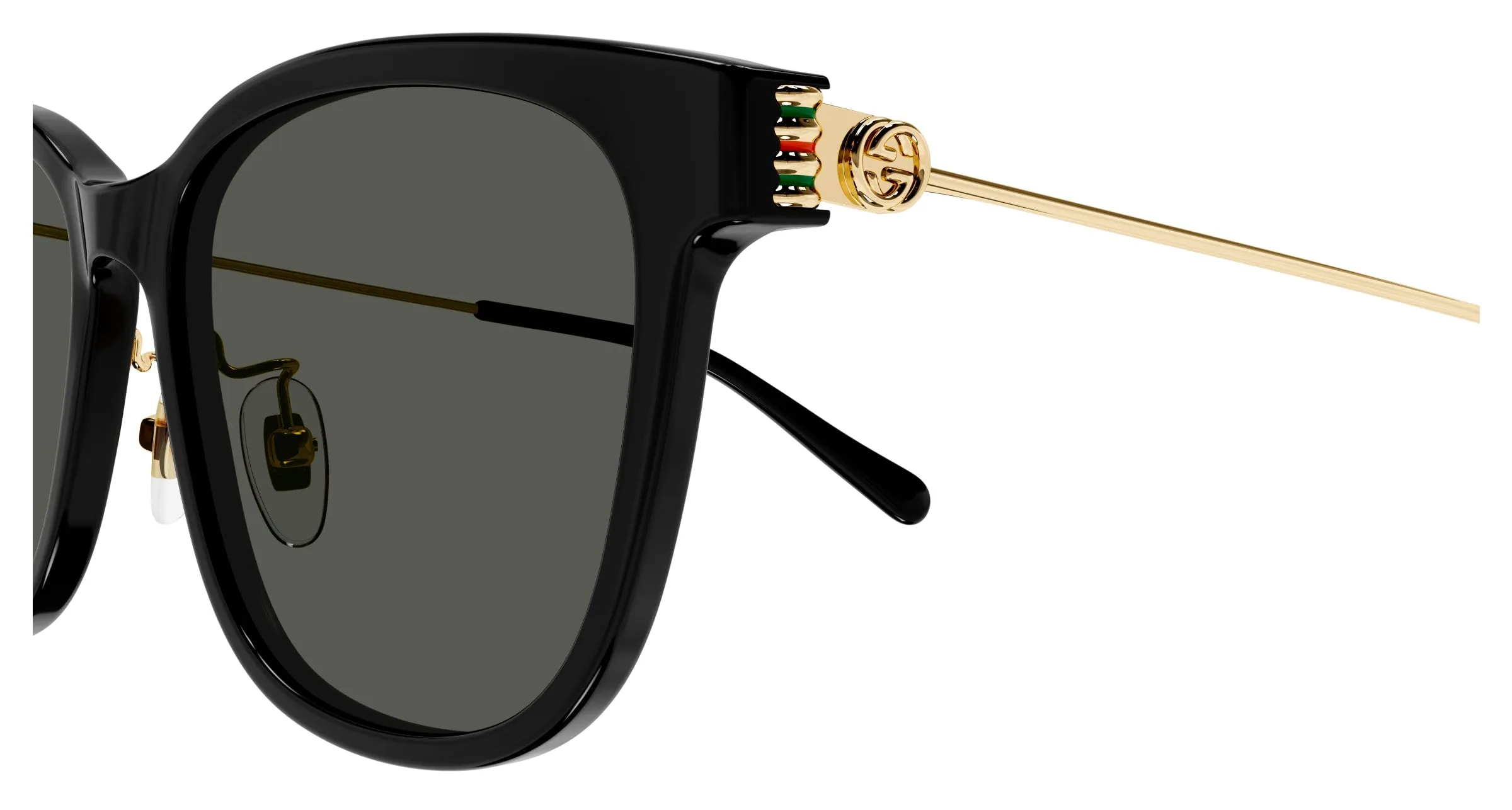 Gucci GG1884SK 001 Occhiali da sole Acetato Nero Grigio Rotonda - immagine 3