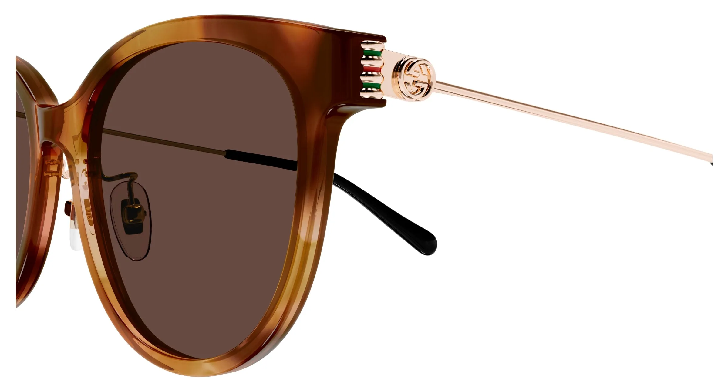 Gucci GG1883SK 004 Occhiali da sole Acetato Havana Marrone Rotonda - immagine 3