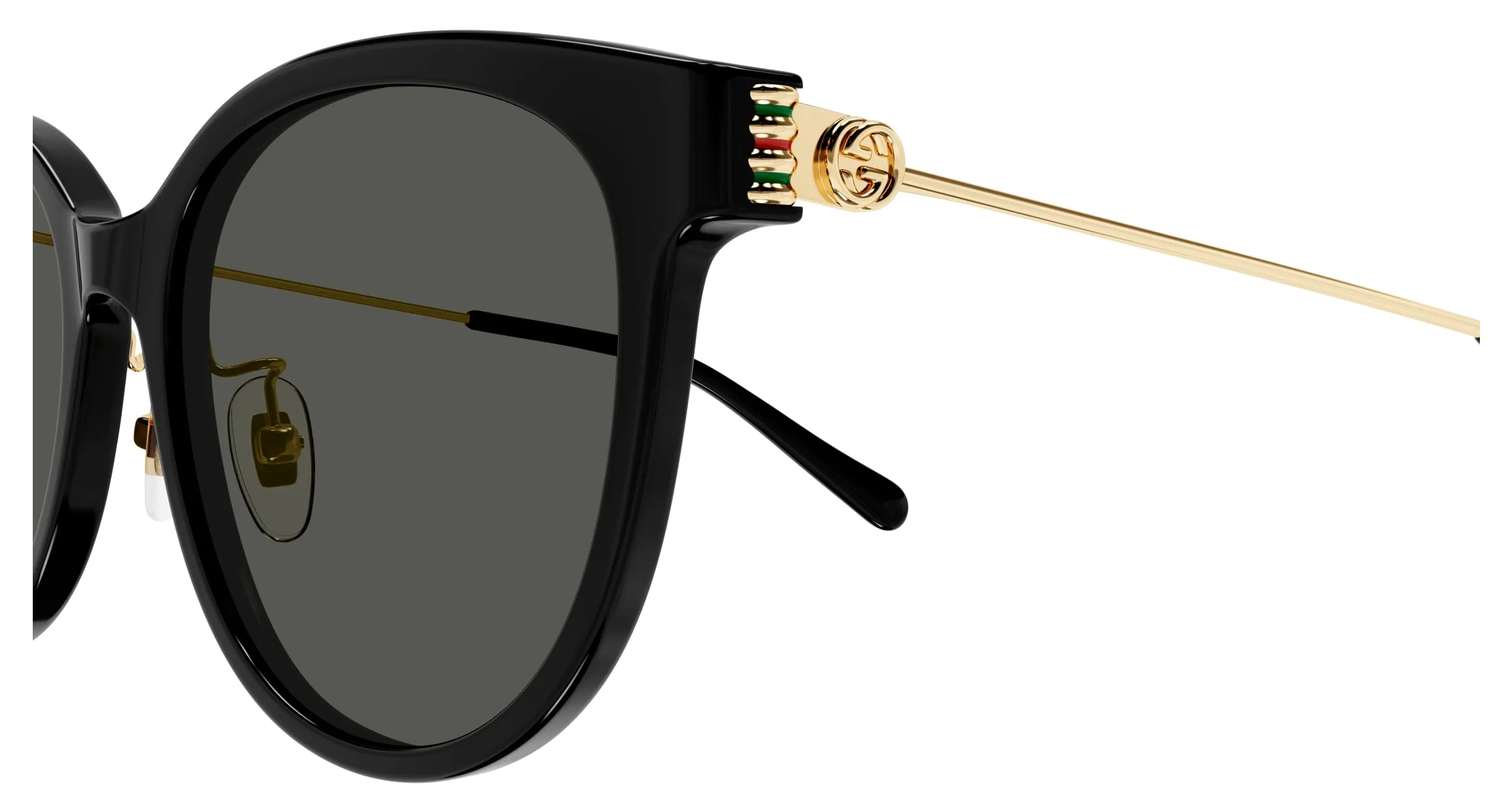 Gucci GG1883SK 001 Occhiali da sole Acetato Nero Grigio Rotonda - immagine 3