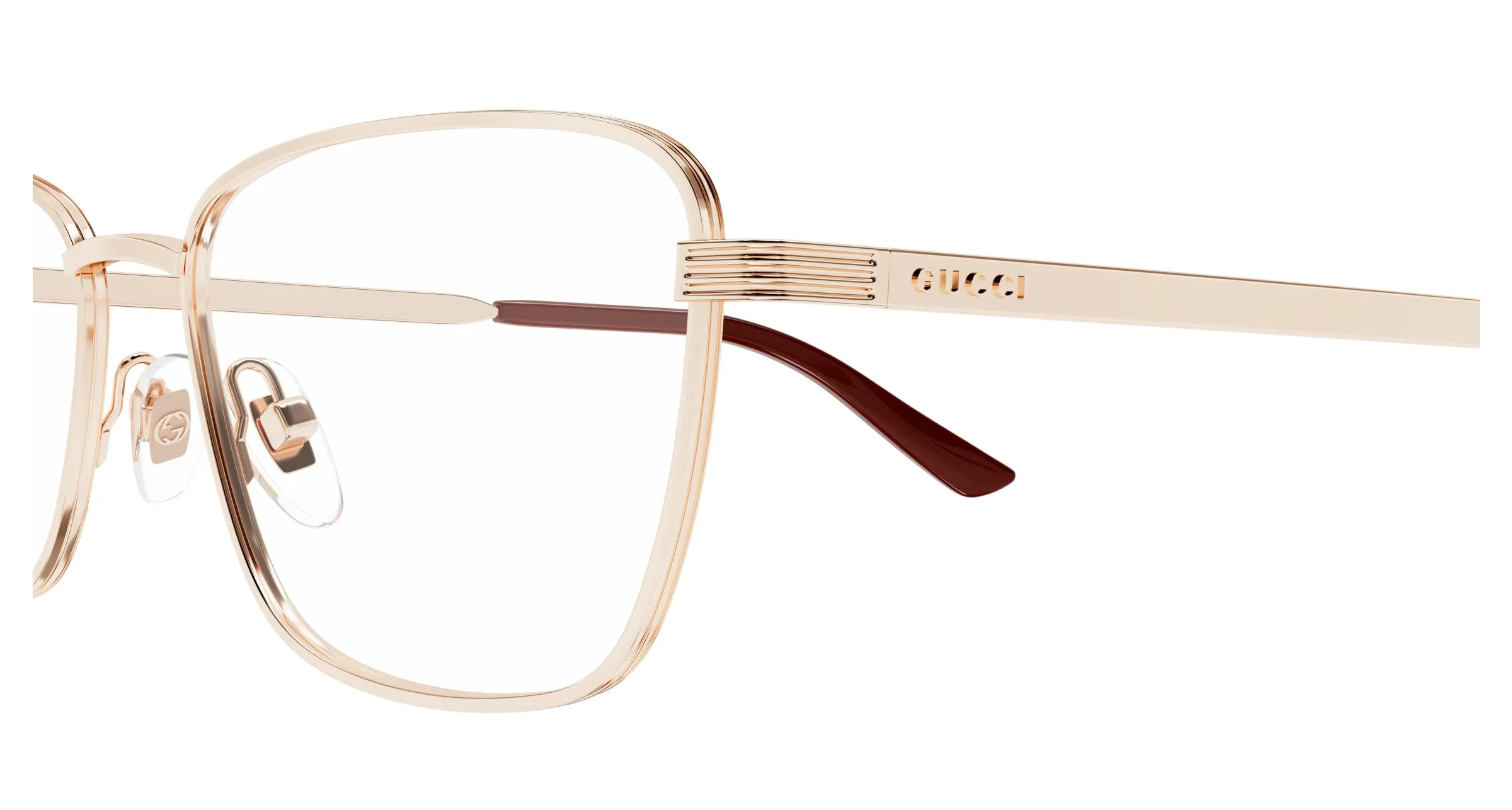 Gucci GG1880O 003 Montature da vista Metallo Oro Trasparente Cat Eye - immagine 3