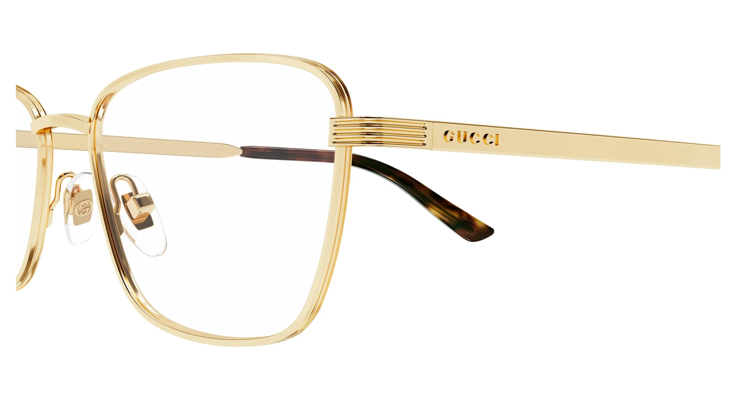 Gucci GG1880O 002 Montature da vista Metallo Oro Trasparente Cat Eye - immagine 3