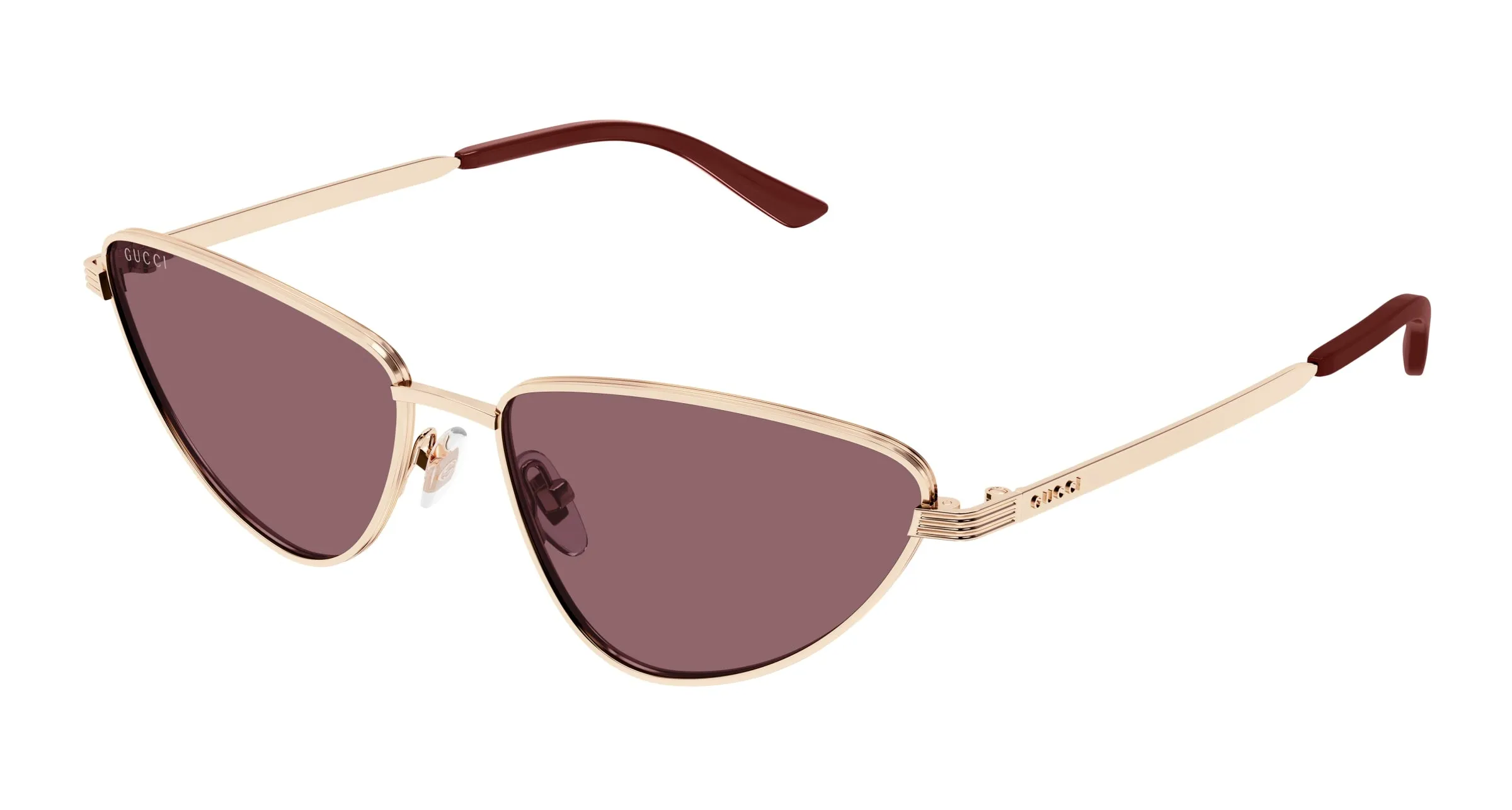 Gucci GG1879S 003 Occhiali da sole Metallo Oro Rosso Cat Eye - immagine 1