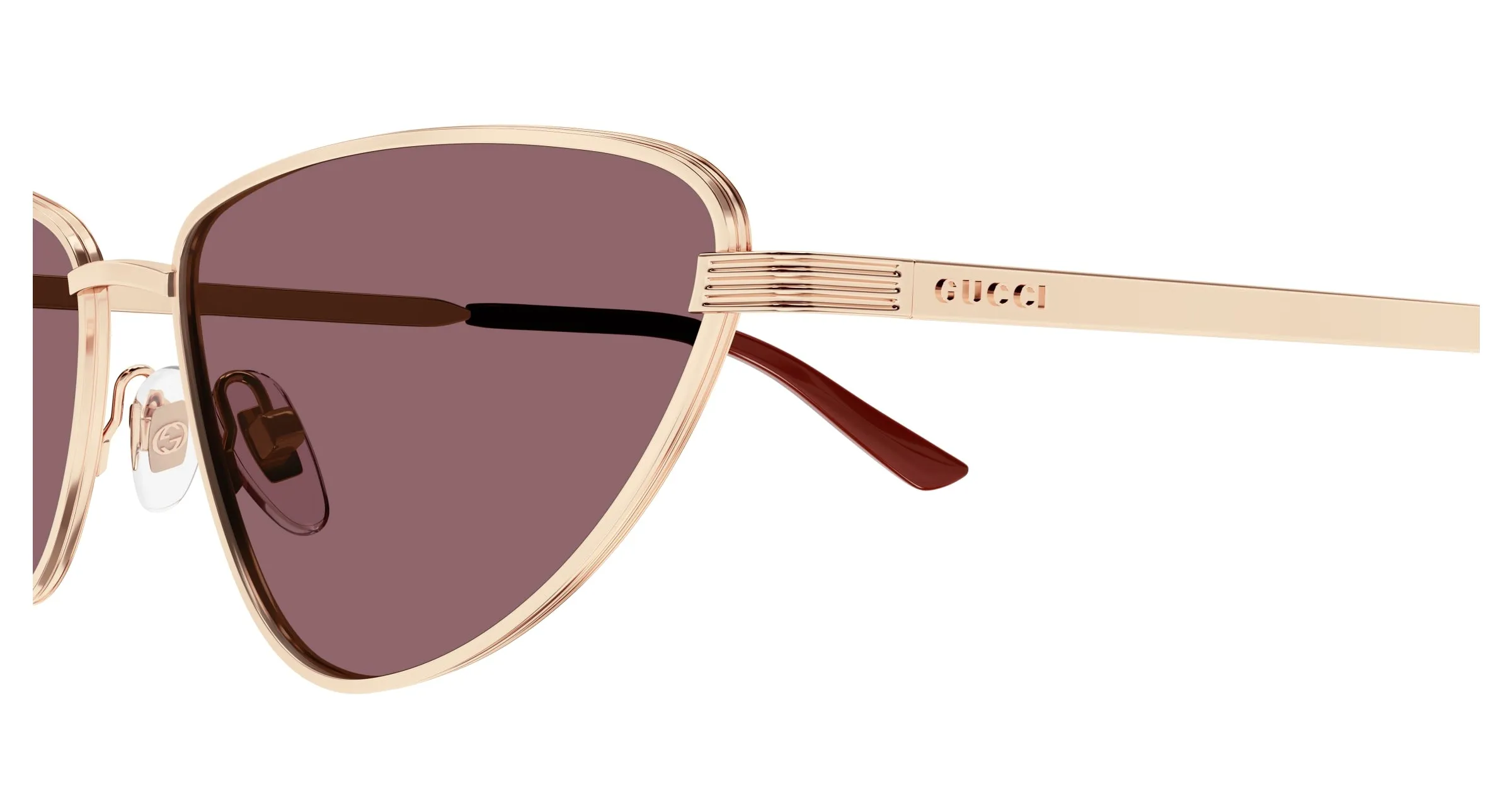 Gucci GG1879S 003 Occhiali da sole Metallo Oro Rosso Cat Eye - immagine 3