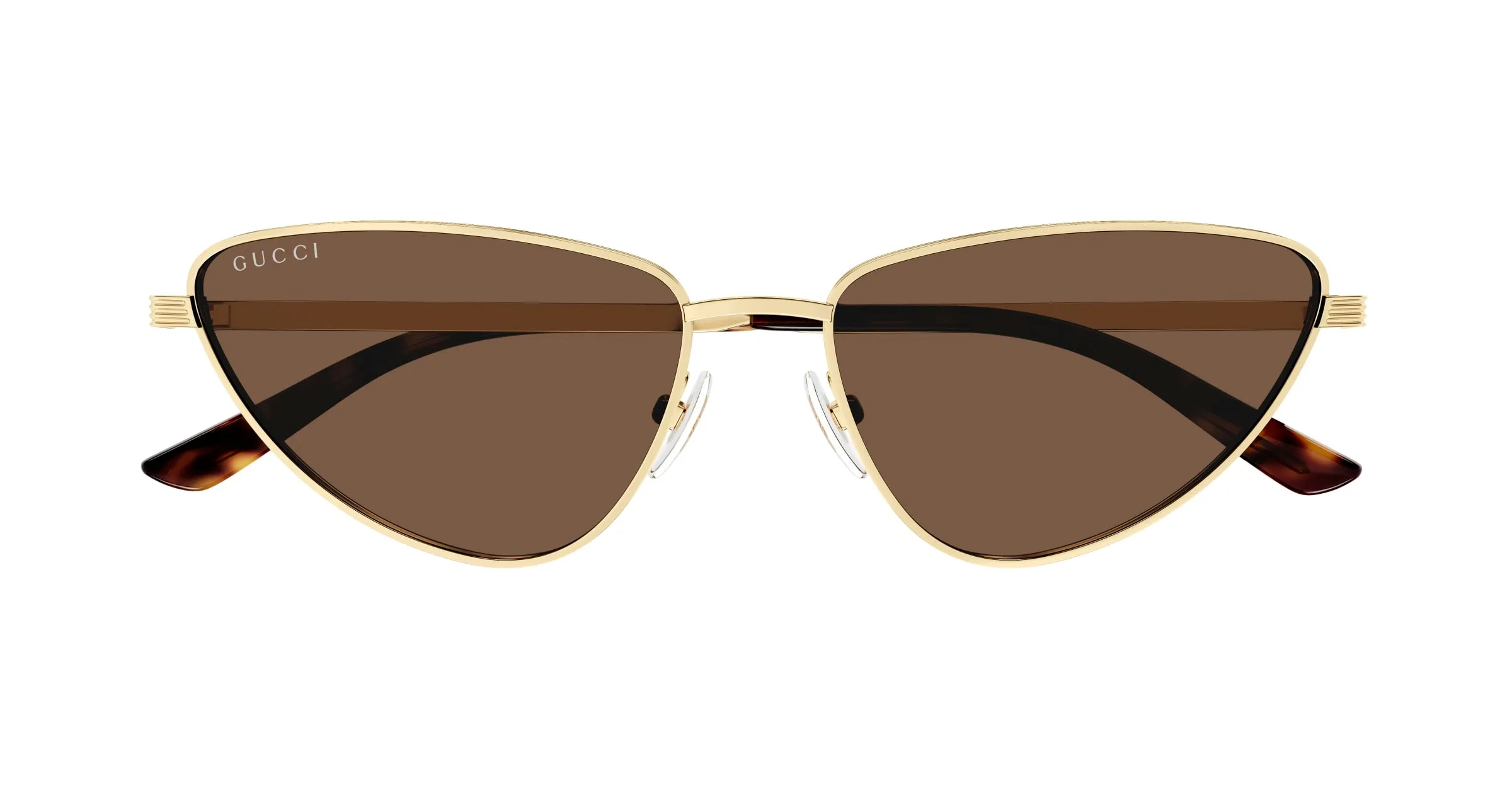 Gucci GG1879S 002 Occhiali da sole Metallo Oro Marrone Cat Eye - immagine 2