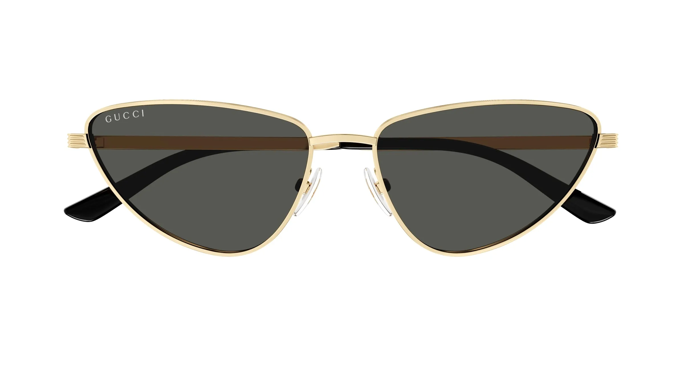 Gucci GG1879S 001 Occhiali da sole Metallo Oro Grigio Cat Eye - immagine 2
