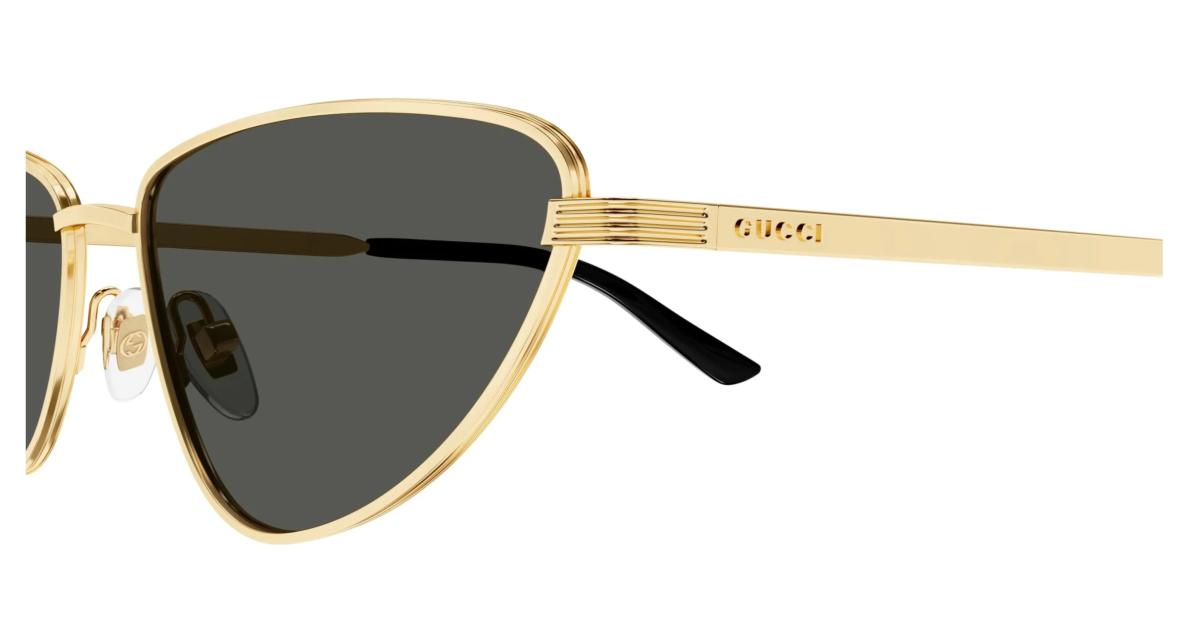 Gucci GG1879S 001 Occhiali da sole Metallo Oro Grigio Cat Eye - immagine 3