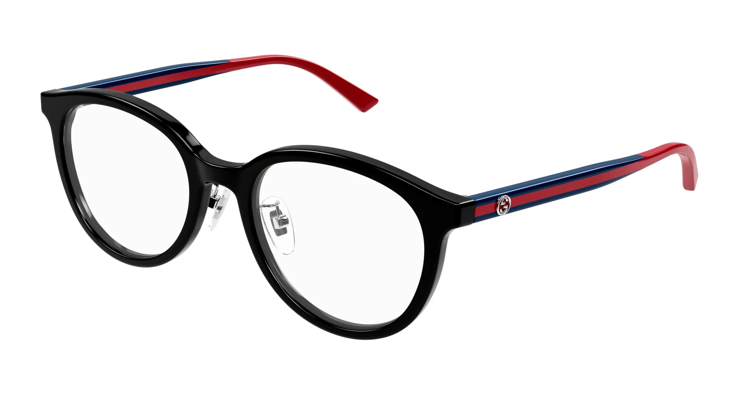 Gucci GG1867OK 004 Montature da vista Acetato Nero Trasparente Rotonda - immagine 1