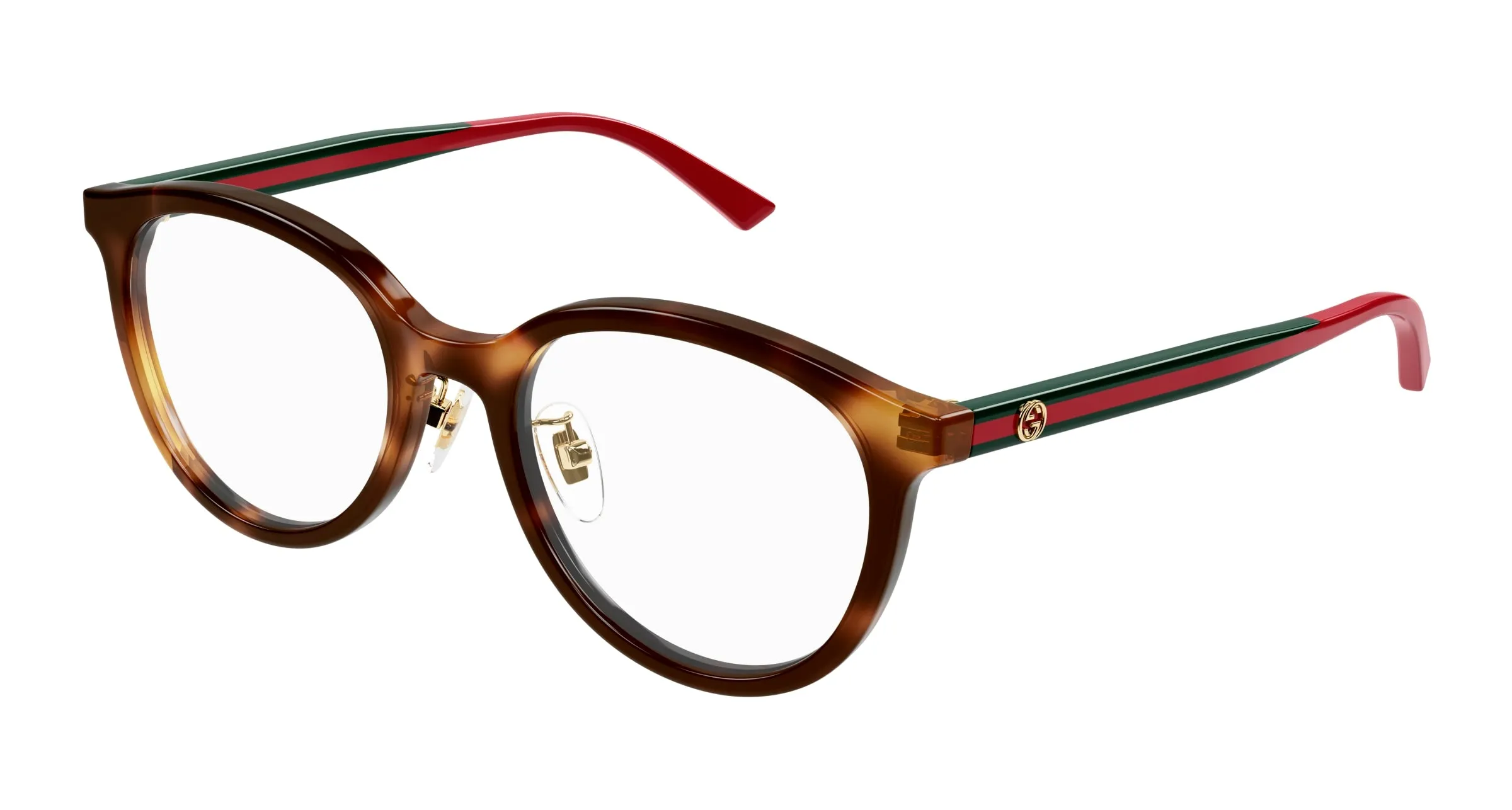 Gucci GG1867OK 002 Montature da vista Acetato Havana Trasparente Rotonda - immagine 1