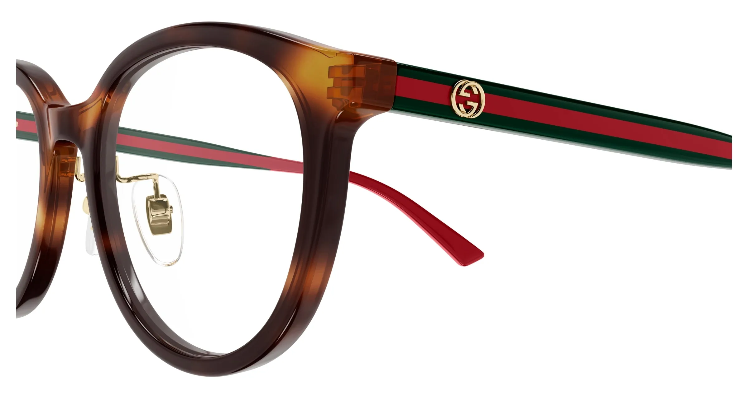 Gucci GG1867OK 002 Montature da vista Acetato Havana Trasparente Rotonda - immagine 3
