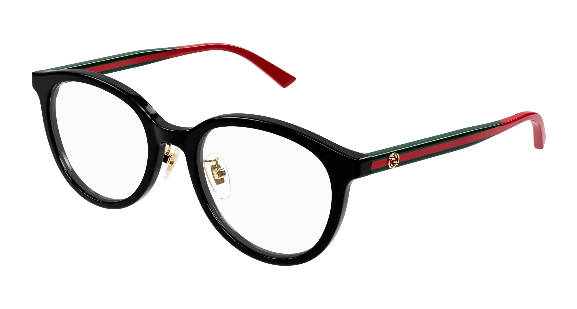 Gucci GG1867OK 001 Montature da vista Acetato Nero Trasparente Rotonda - immagine 1