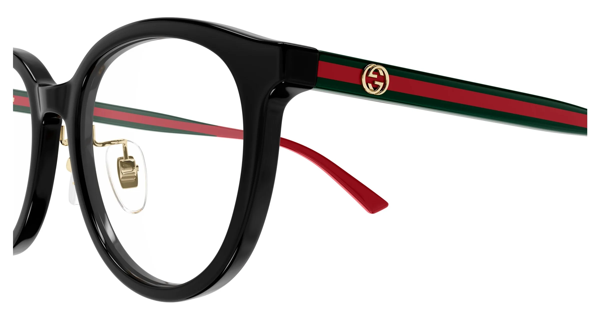 Gucci GG1867OK 001 Montature da vista Acetato Nero Trasparente Rotonda - immagine 3