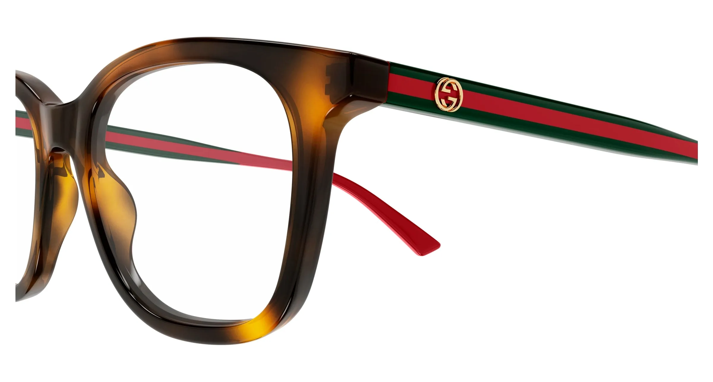 Gucci GG1864O 002 Montature da vista Acetato Havana Trasparente Squadrata - immagine 3