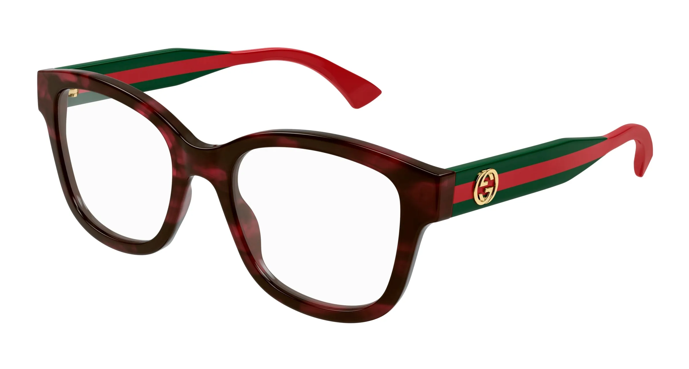 Gucci GG1863O 003 Montature da vista Acetato Havana Trasparente Squadrata - immagine 1