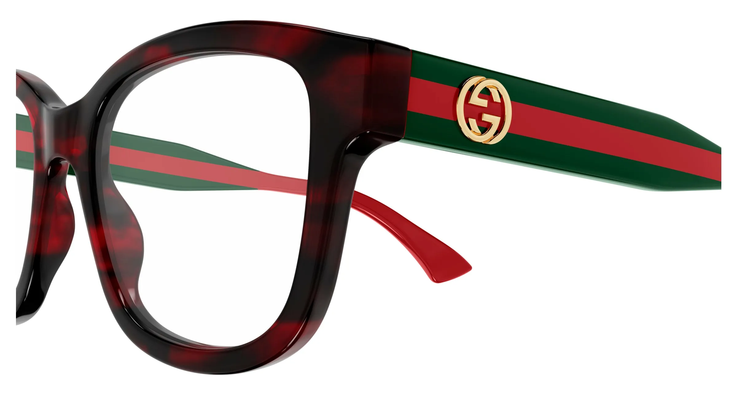Gucci GG1863O 003 Montature da vista Acetato Havana Trasparente Squadrata - immagine 3
