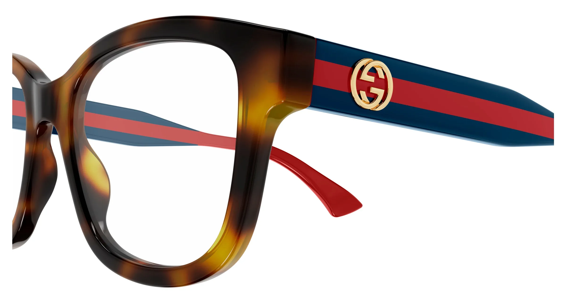 Gucci GG1863O 002 Montature da vista Acetato Havana Trasparente Squadrata - immagine 3