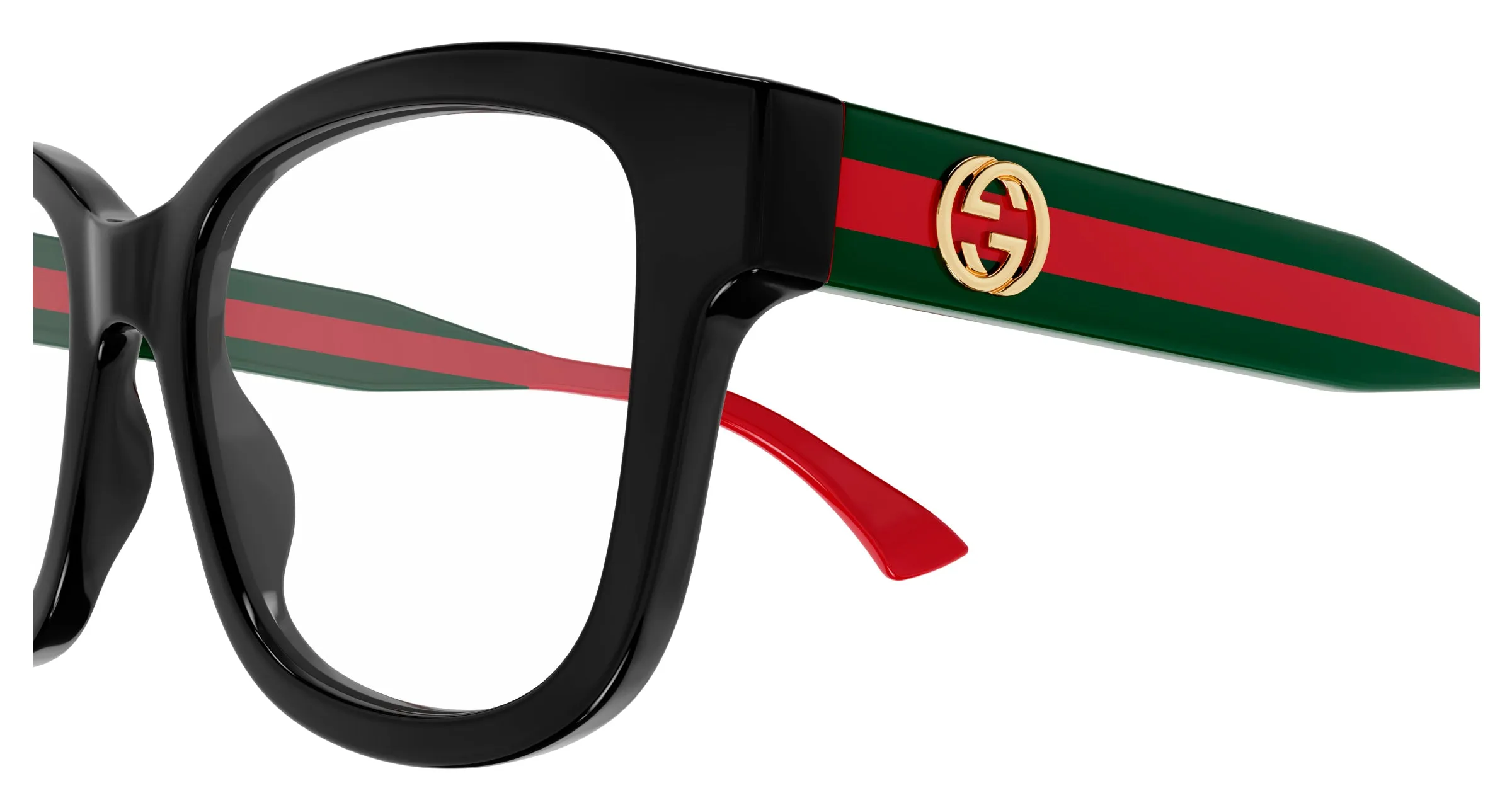 Gucci GG1863O 001 Montature da vista Acetato Nero Trasparente Squadrata - immagine 3