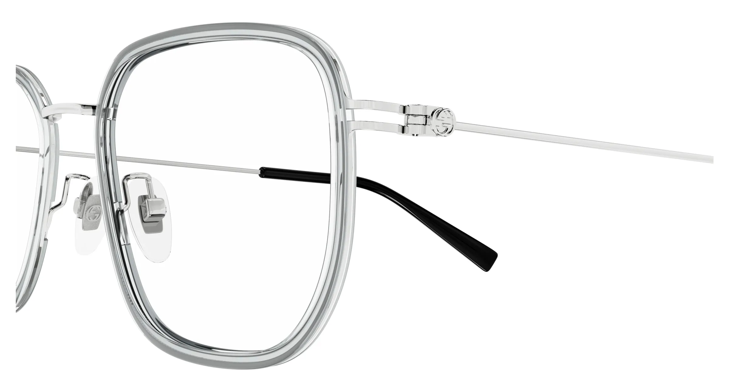 Gucci GG1852OA 004 Montature da vista Iniettato Grigio Trasparente Squadrata - immagine 3