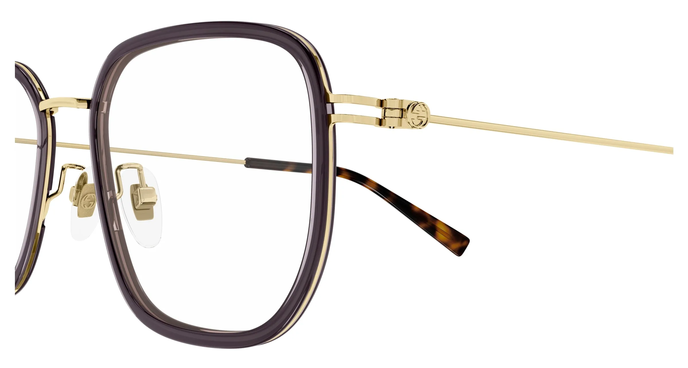 Gucci GG1852OA 003 Montature da vista Iniettato Marrone Trasparente Squadrata - immagine 3
