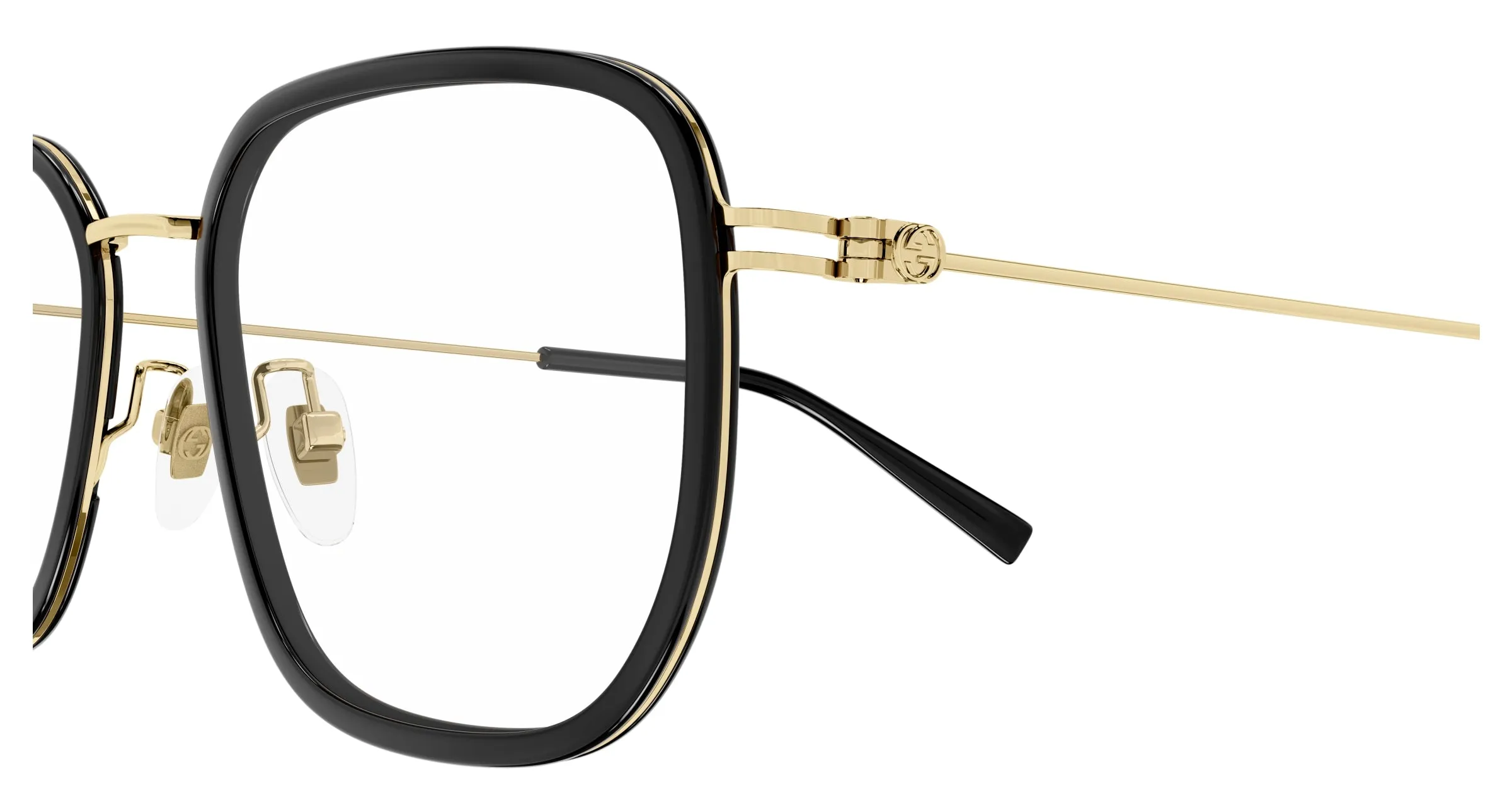 Gucci GG1852OA 001 Montature da vista Iniettato Nero Trasparente Squadrata - immagine 3