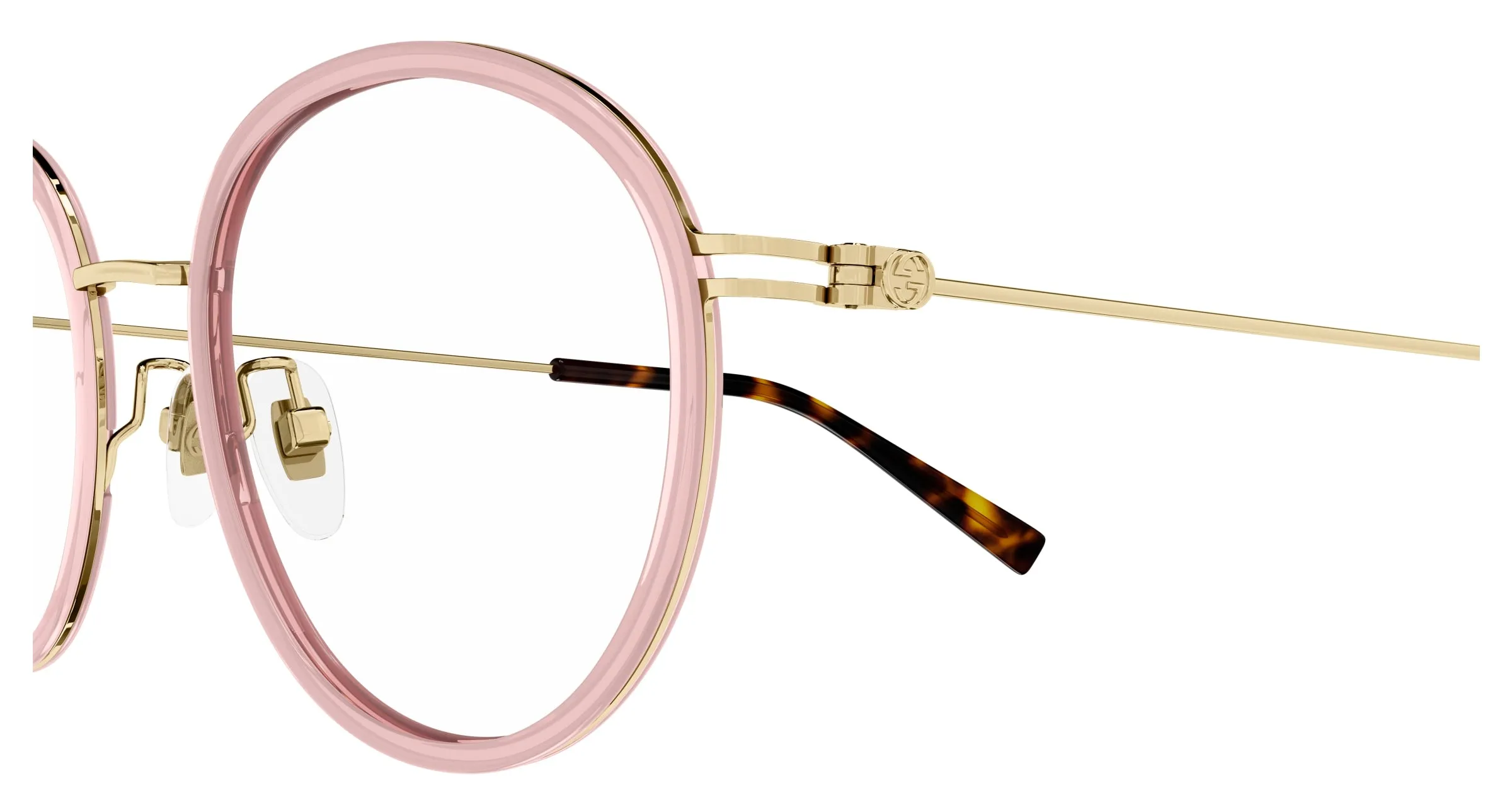Gucci GG1851OA 008 Montature da vista Iniettato Rosa Trasparente Rotonda - immagine 3