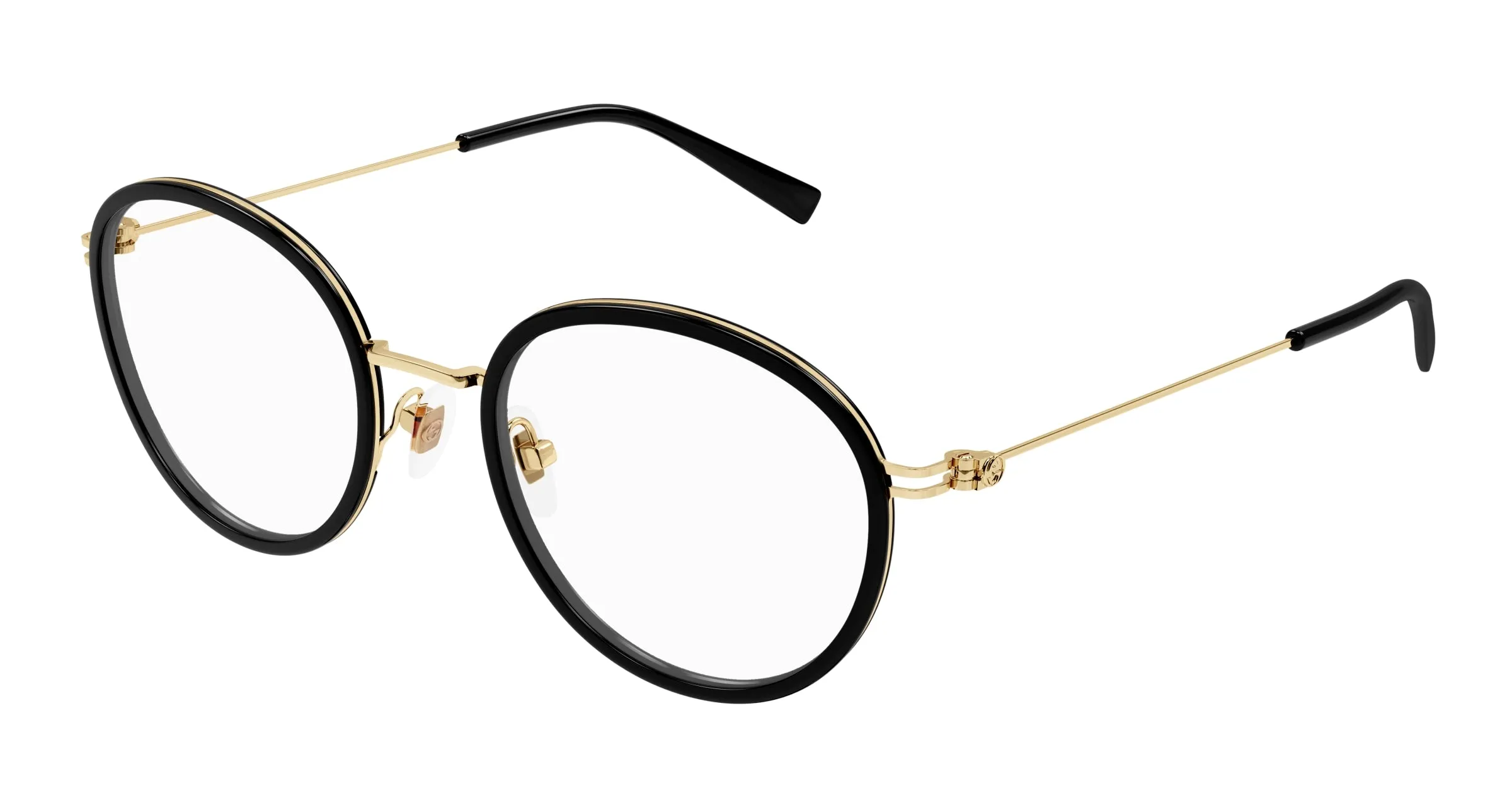 Gucci GG1851OA 005 Montature da vista Iniettato Nero Trasparente Rotonda - immagine 1