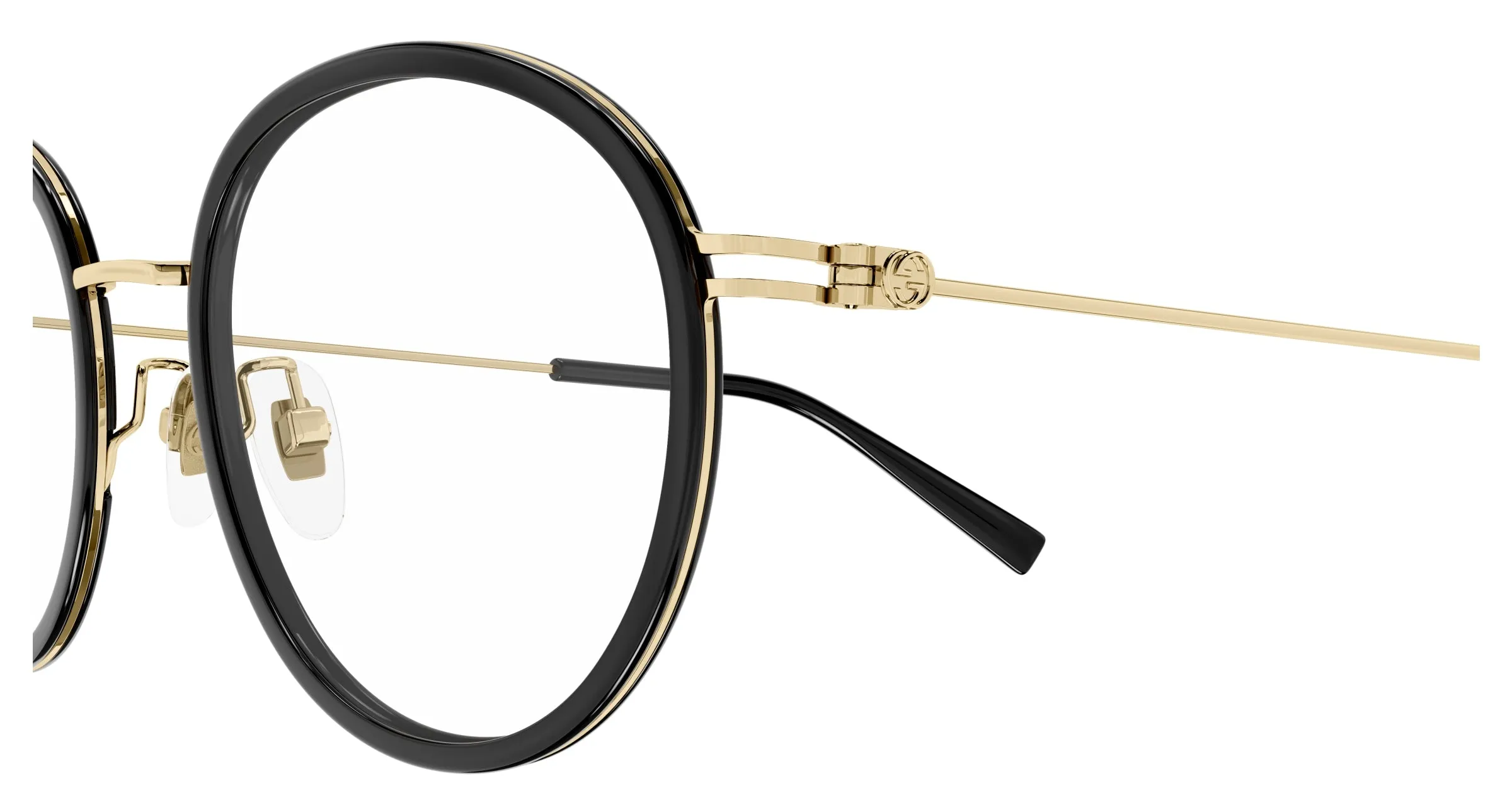 Gucci GG1851OA 001 Montature da vista Iniettato Nero Trasparente Rotonda - immagine 3