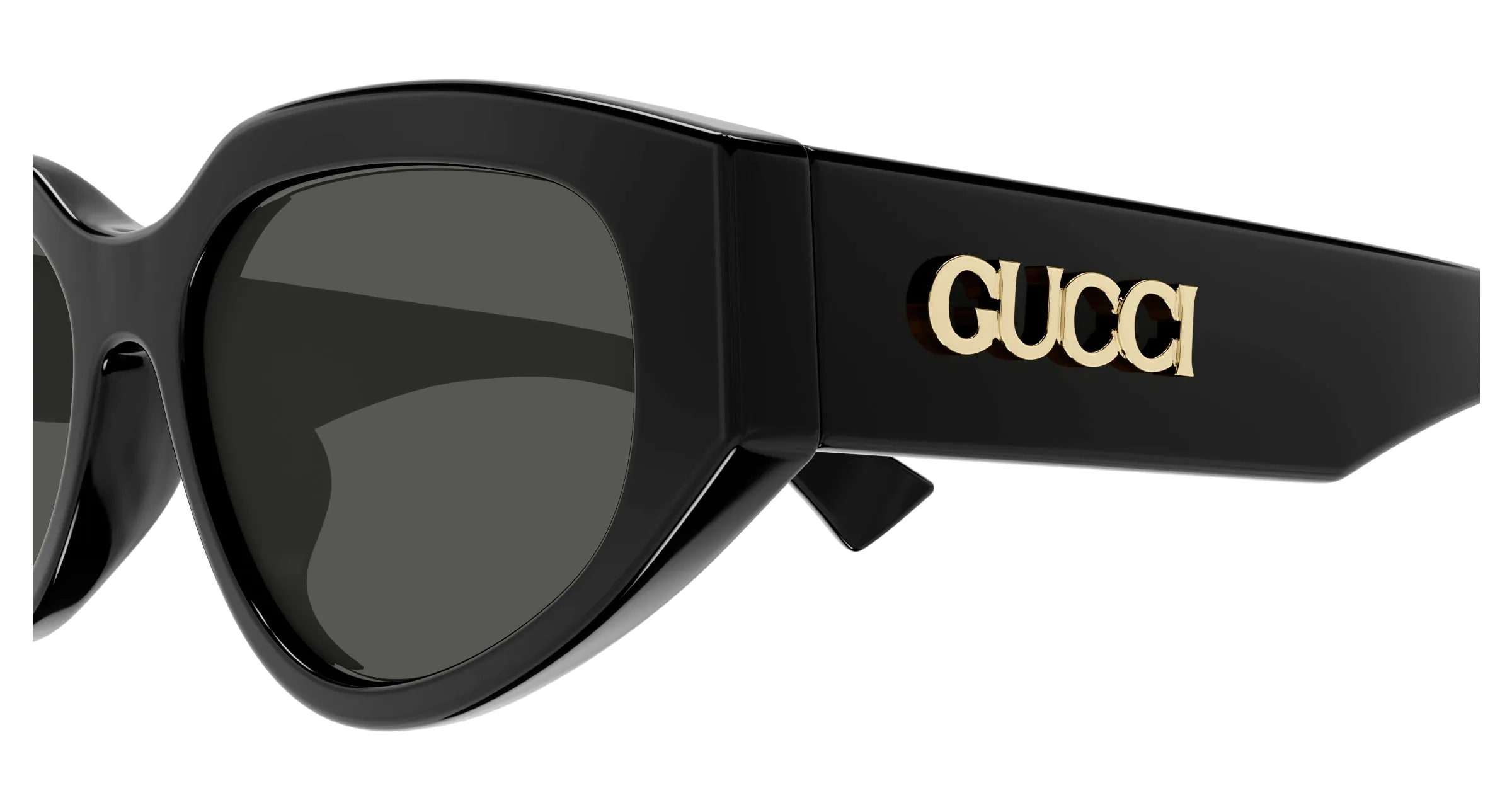 Gucci GG1845SA 001 Occhiali da sole Acetato Nero Grigio Cat Eye - immagine 3
