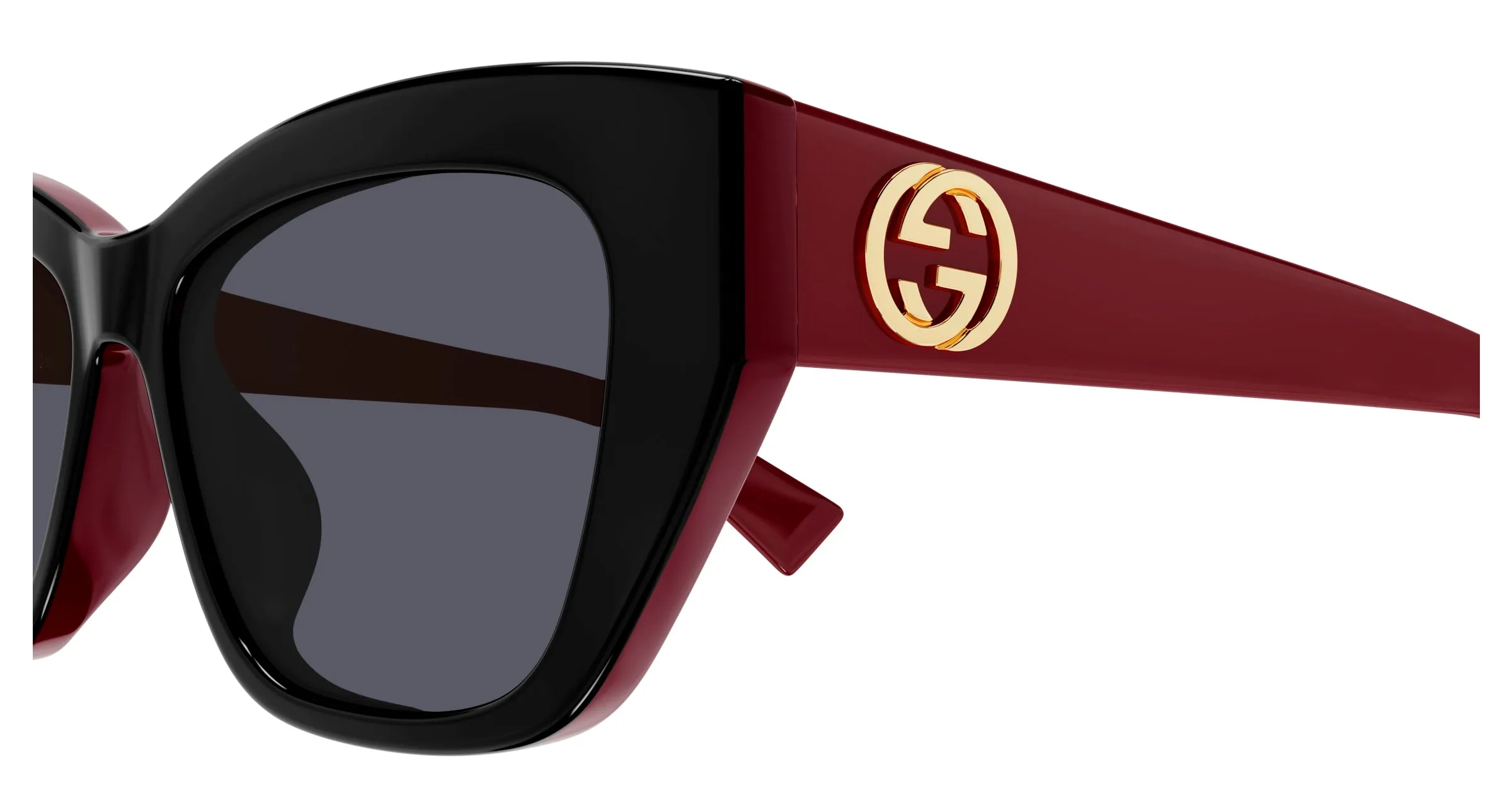 Gucci GG1844SA 004 Occhiali da sole Acetato Nero Grigio Cat Eye - immagine 3